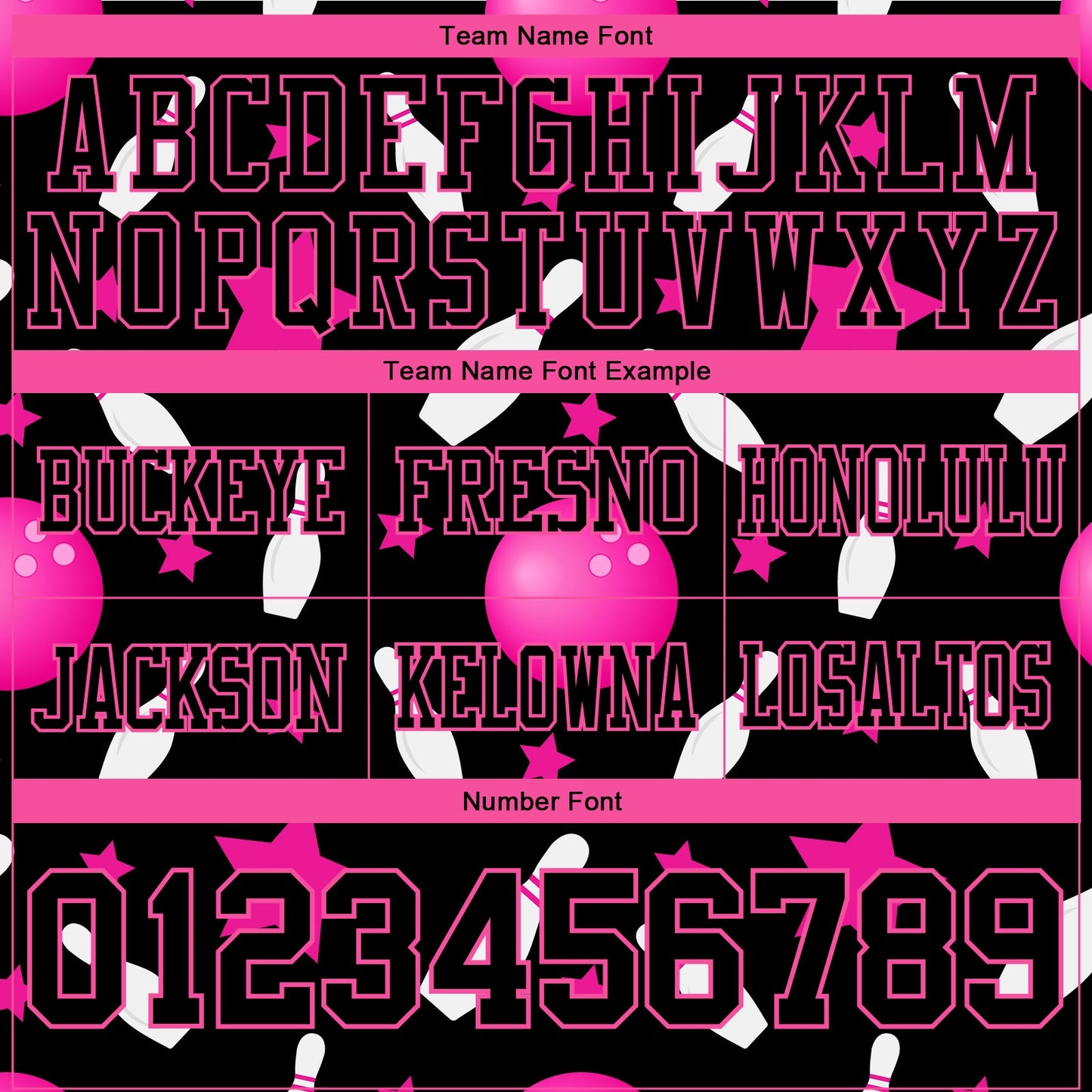 Custom Black Pink 3D Pattern Bowling Authentic Football Jersey view 4