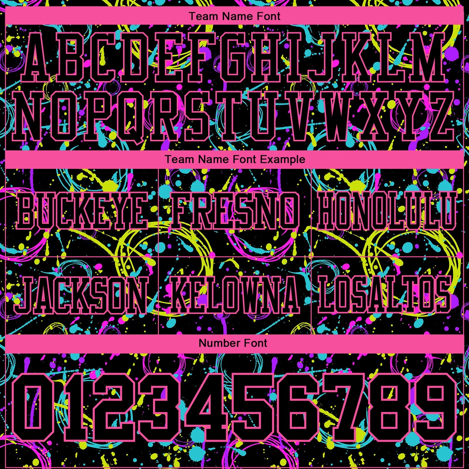 Custom Graffiti Pattern Black-Pink 3D Pattern Neon Splash Authentic Football Jersey view 4