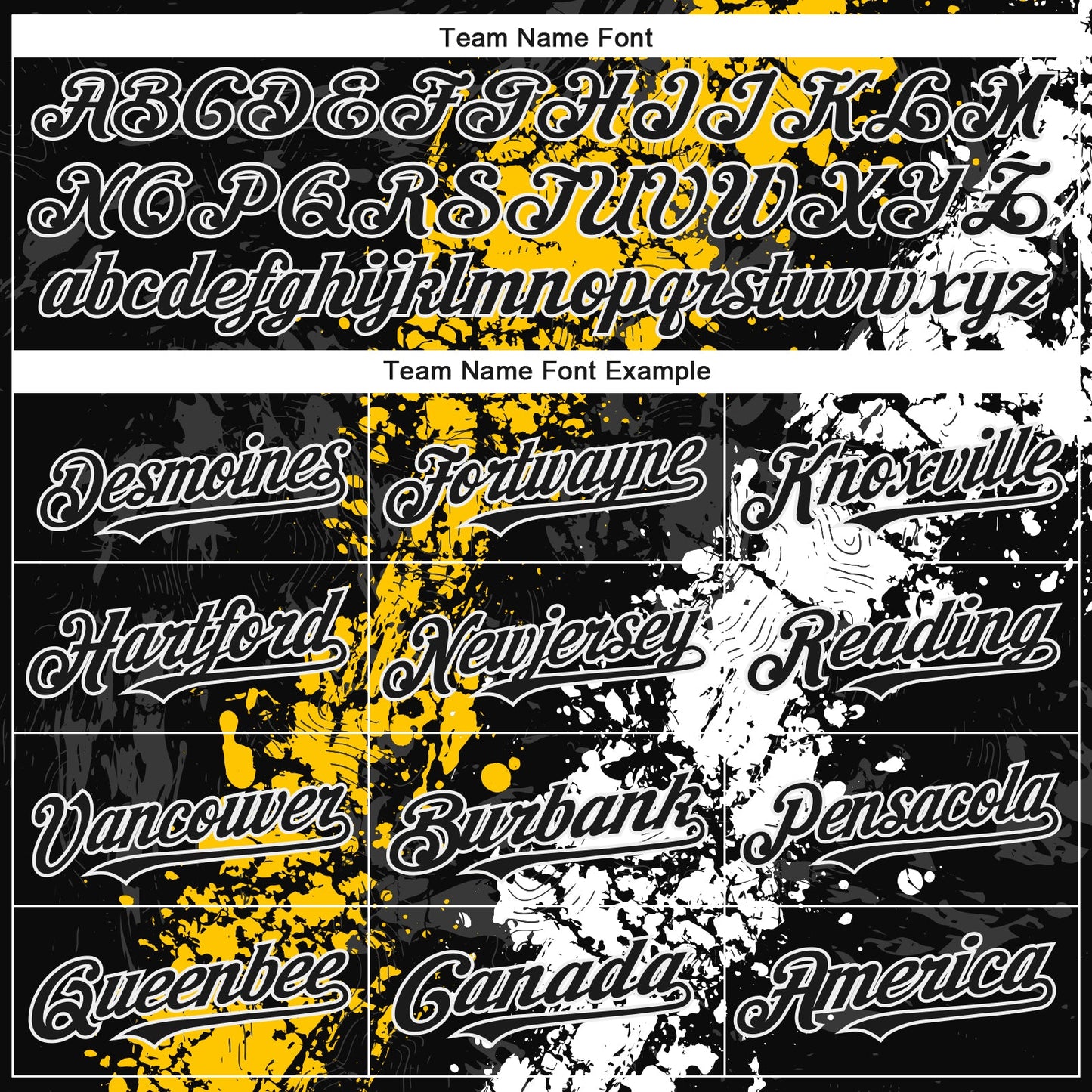 Custom Black Yellow-White Splash Authentic Baseball Jersey view 4