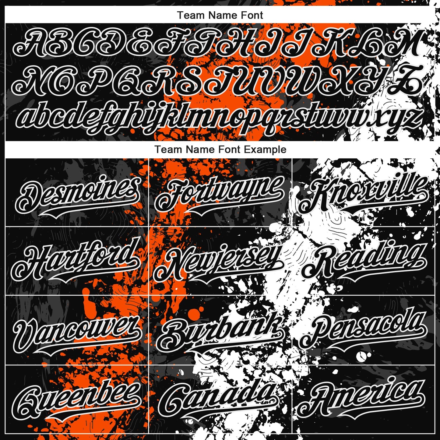 Custom Black Orange-White Splash Authentic Baseball Jersey view 4