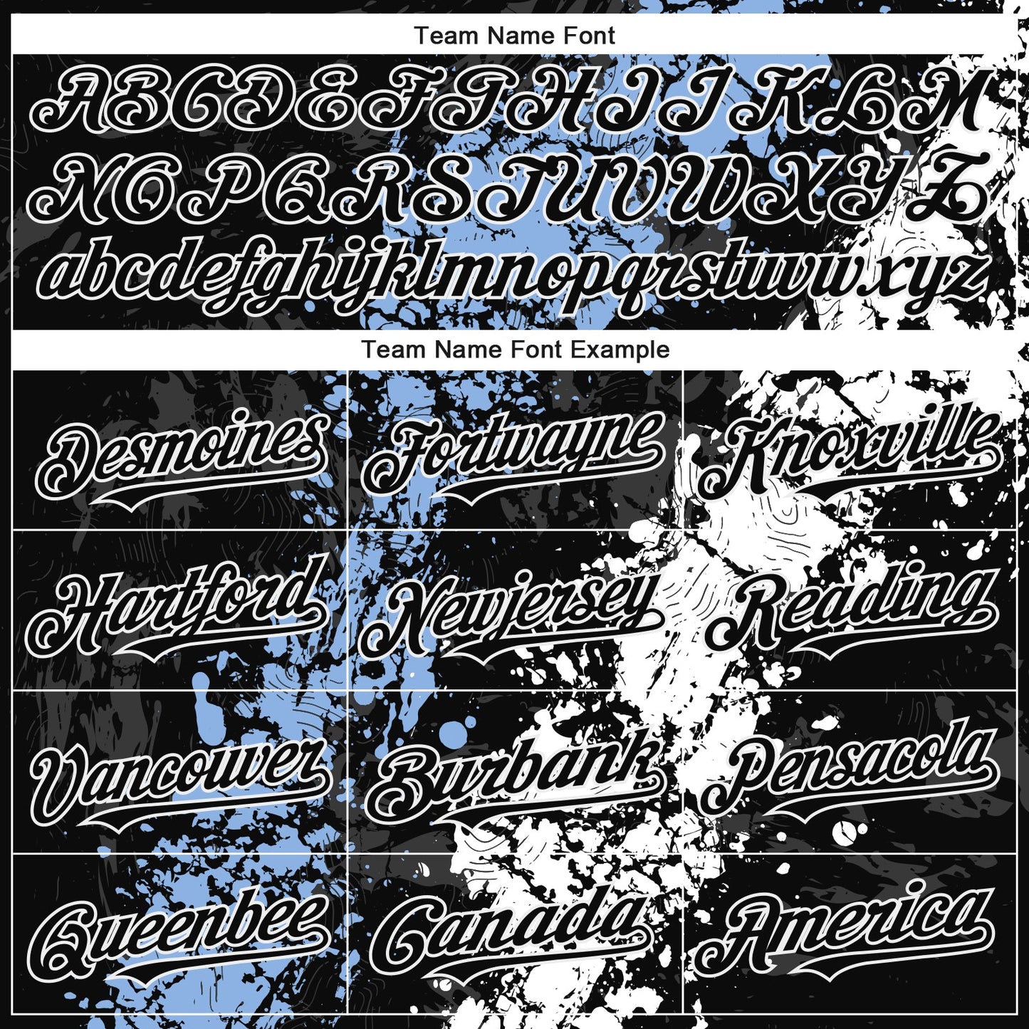 Custom Black Light Blue-White Splash Authentic Baseball Jersey view 4
