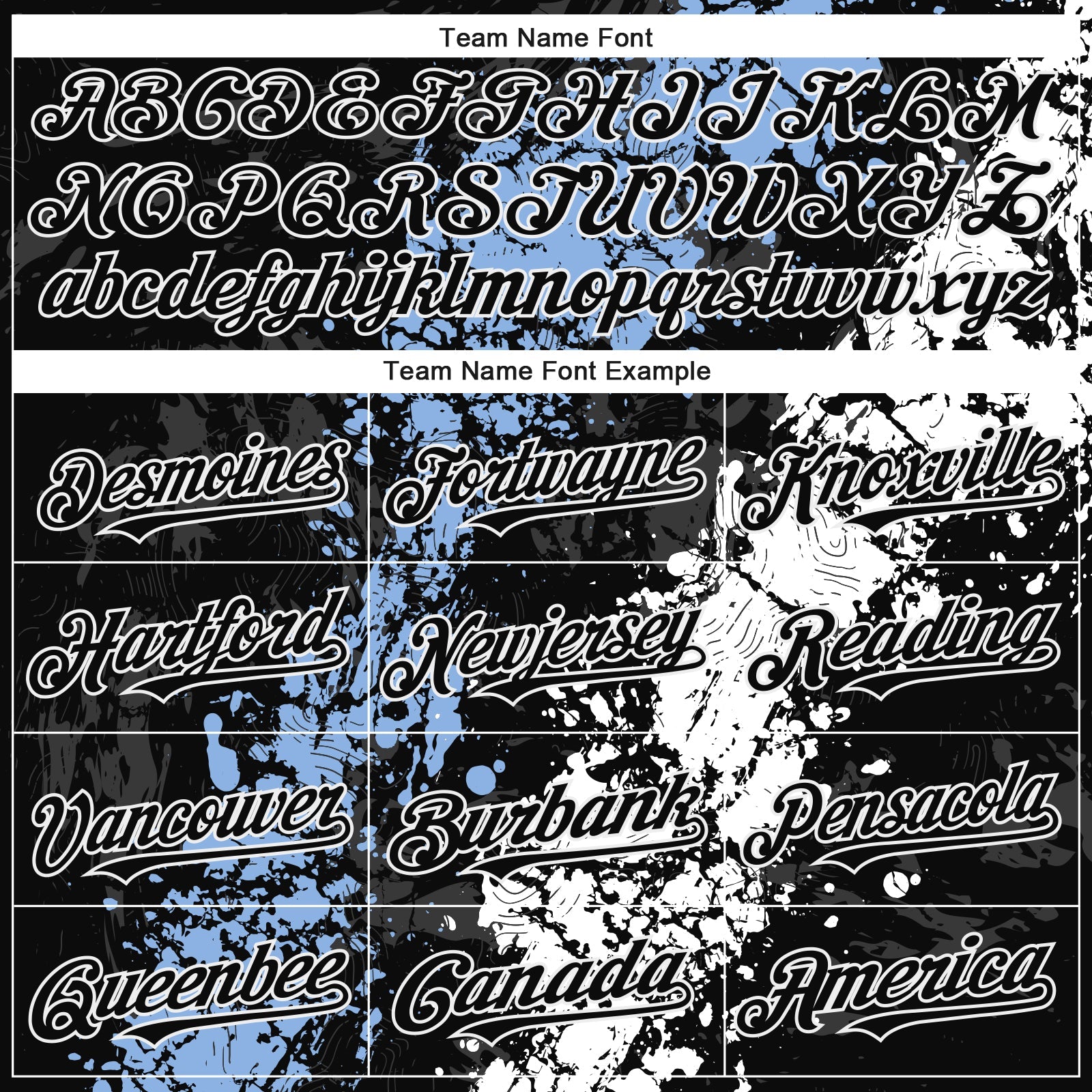Custom Black Light Blue-White Splash Authentic Baseball Jersey view 4