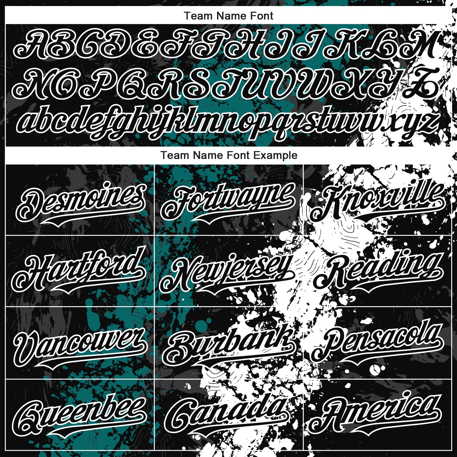 Custom Black Teal-White Splash Authentic Baseball Jersey view 4