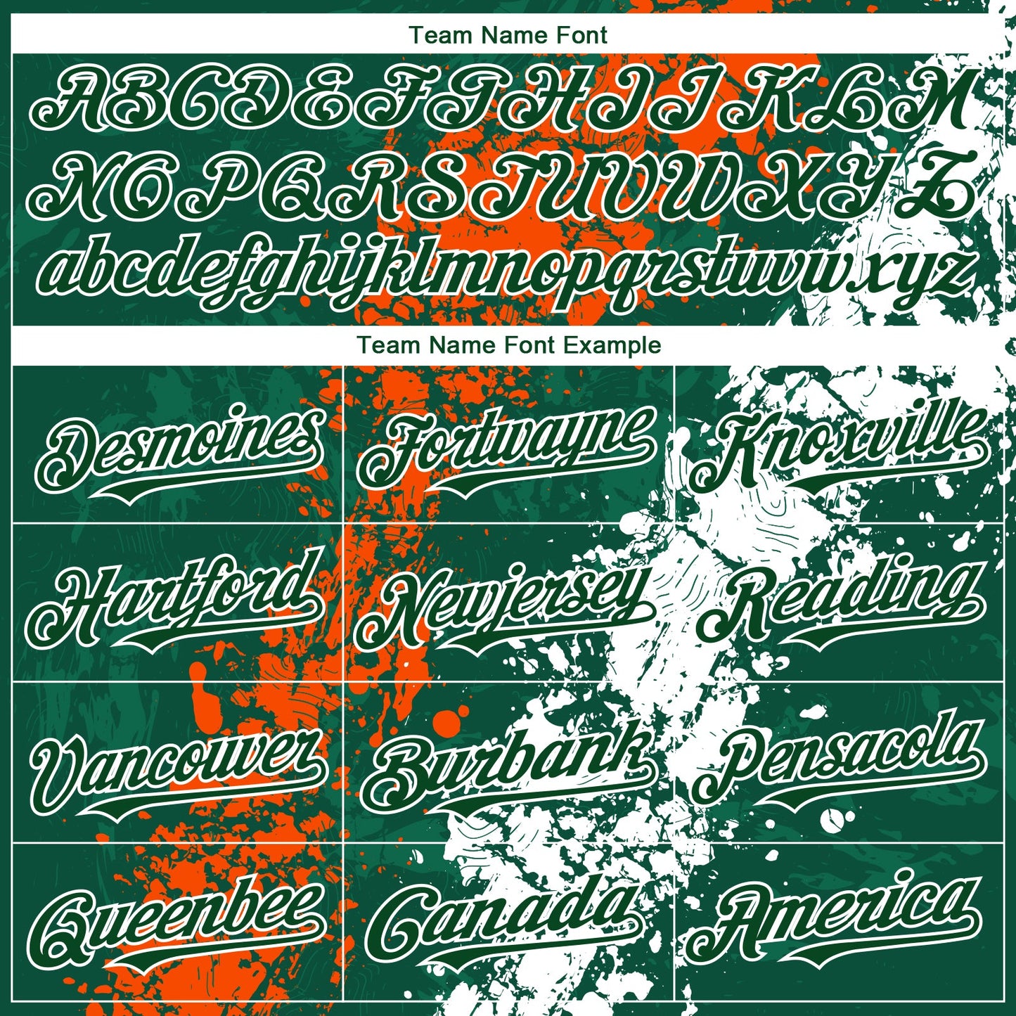Custom Green Orange-White Splash Authentic Baseball Jersey view 4