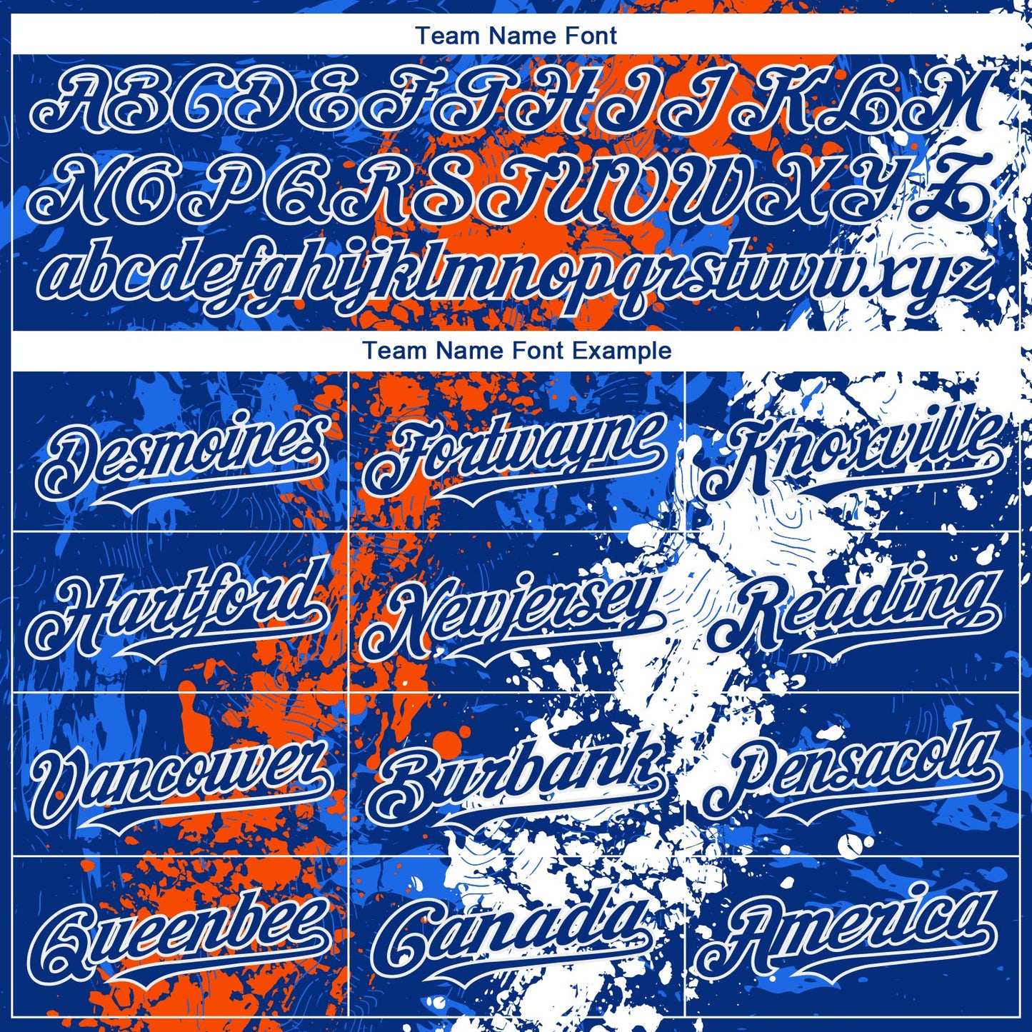 Custom Royal Orange-White Splash Authentic Baseball Jersey view 4