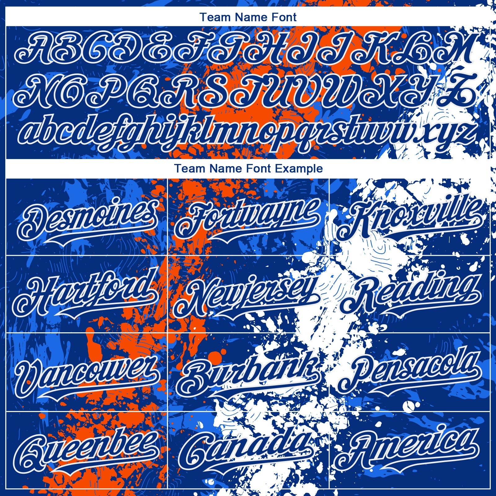 Custom Royal Orange-White Splash Authentic Baseball Jersey view 4