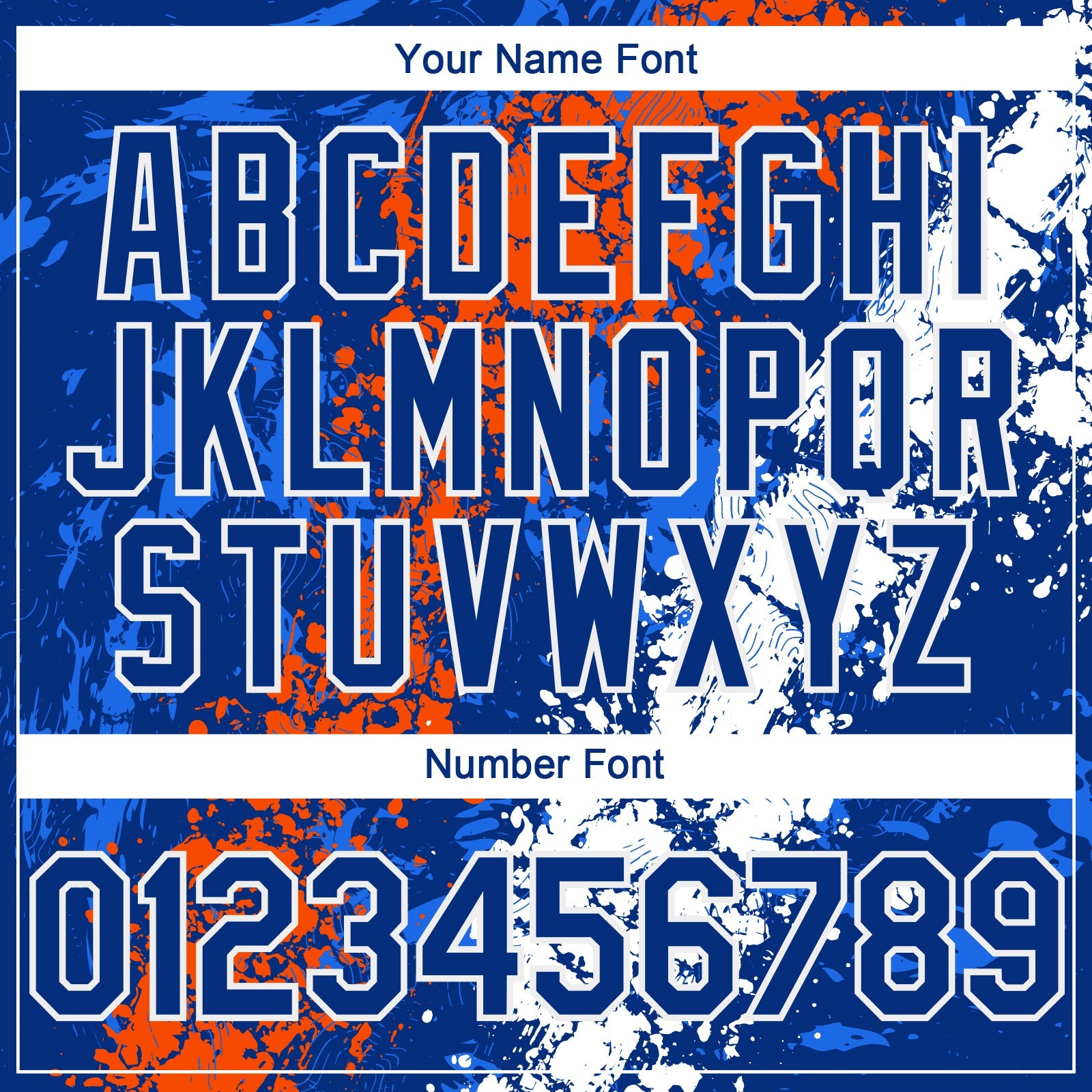Custom Royal Orange-White Splash Authentic Baseball Jersey view 5