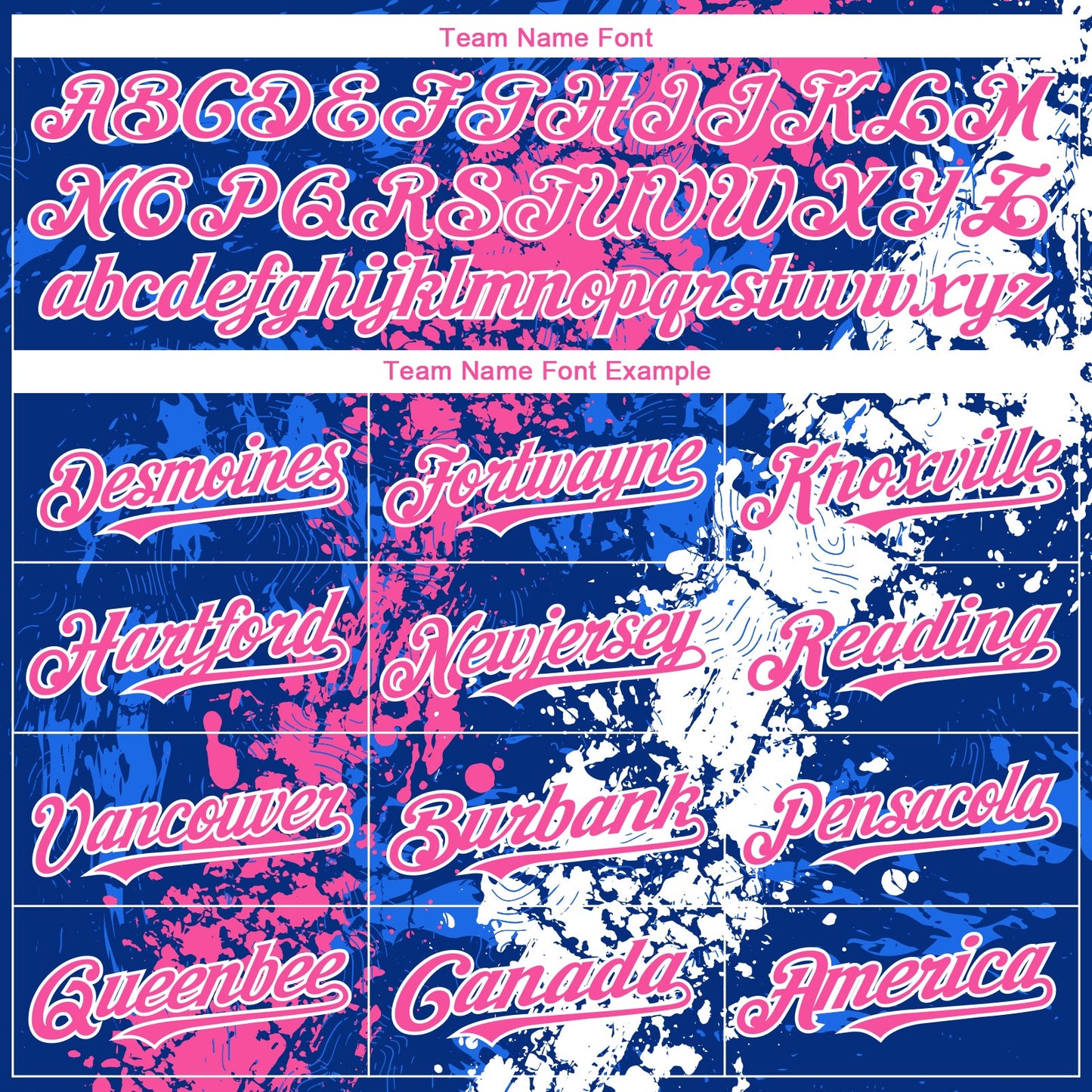 Custom Royal Pink-White Splash Authentic Baseball Jersey view 4