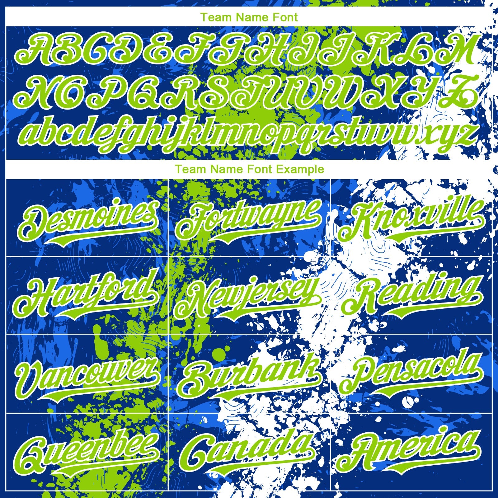 Custom Royal Neon Green-White Splash Authentic Baseball Jersey view 4