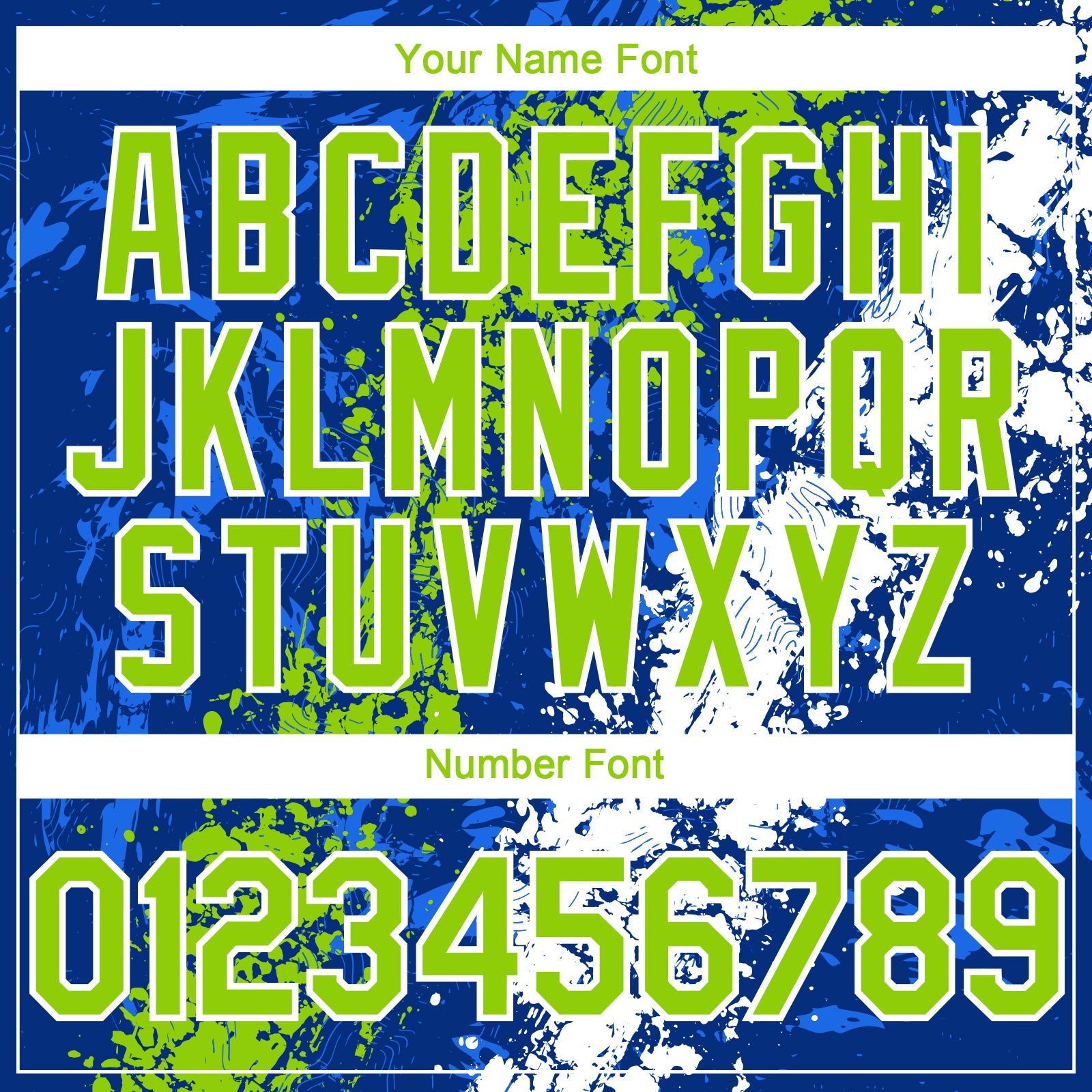 Custom Royal Neon Green-White Splash Authentic Baseball Jersey view 5