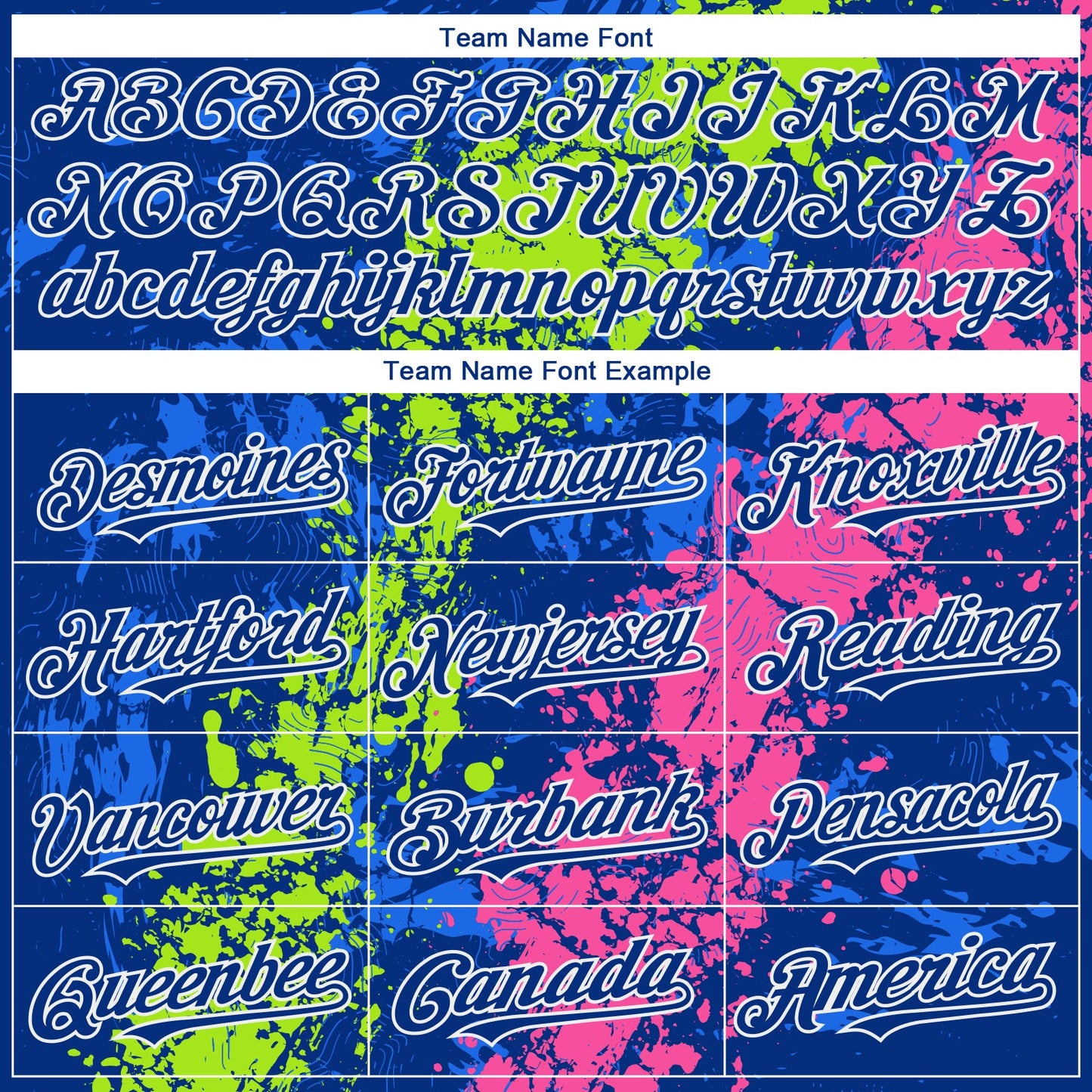 Custom Royal Neon Green Pink-White Splash Authentic Baseball Jersey view 4