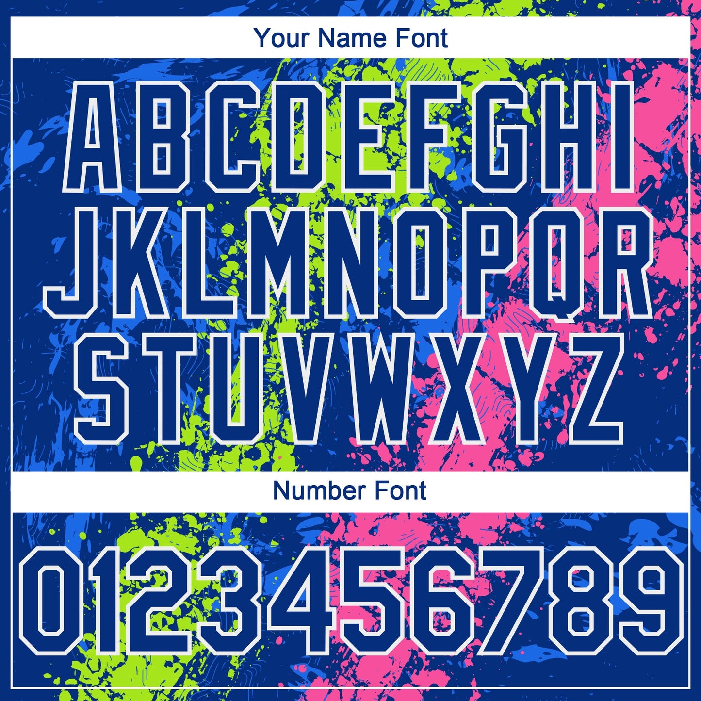 Custom Royal Neon Green Pink-White Splash Authentic Baseball Jersey view 5