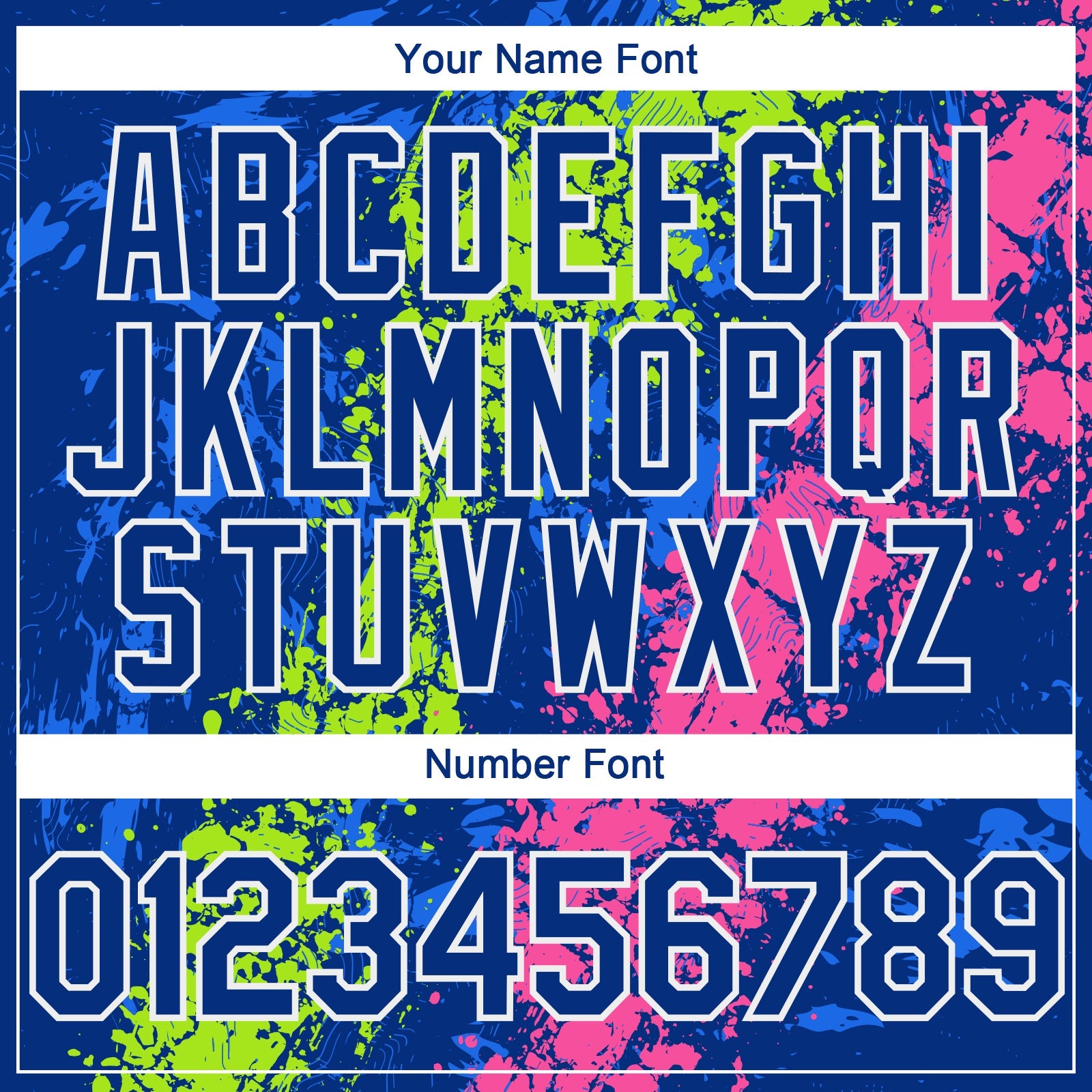 Custom Royal Neon Green Pink-White Splash Authentic Baseball Jersey view 5