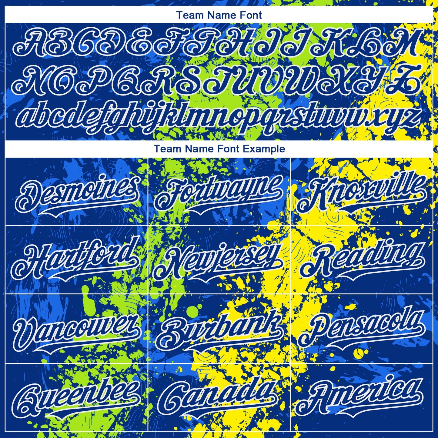 Custom Royal Neon Green Light Yellow-White Splash Authentic Baseball Jersey view 4