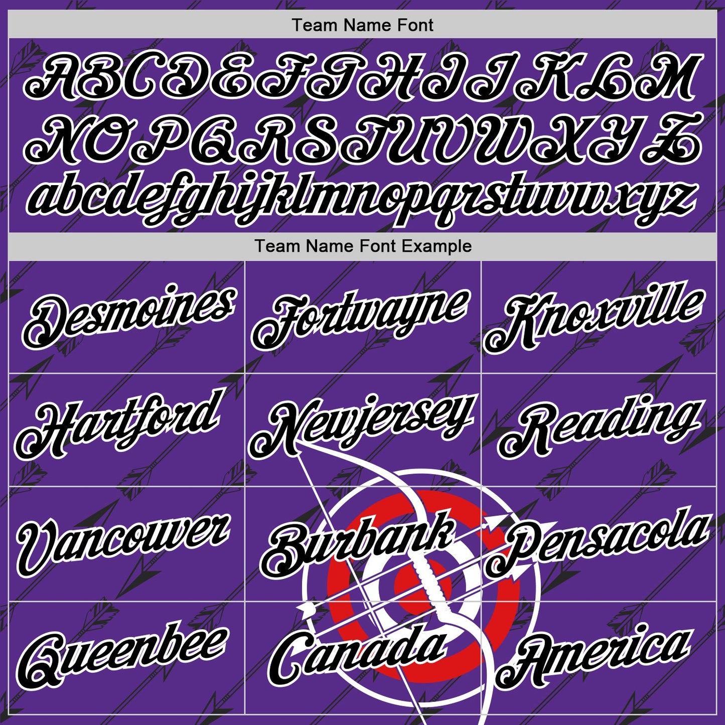 Custom Purple Black-White 3D Pattern Design Arrow Archery Bow Target Performance T-Shirt view 3
