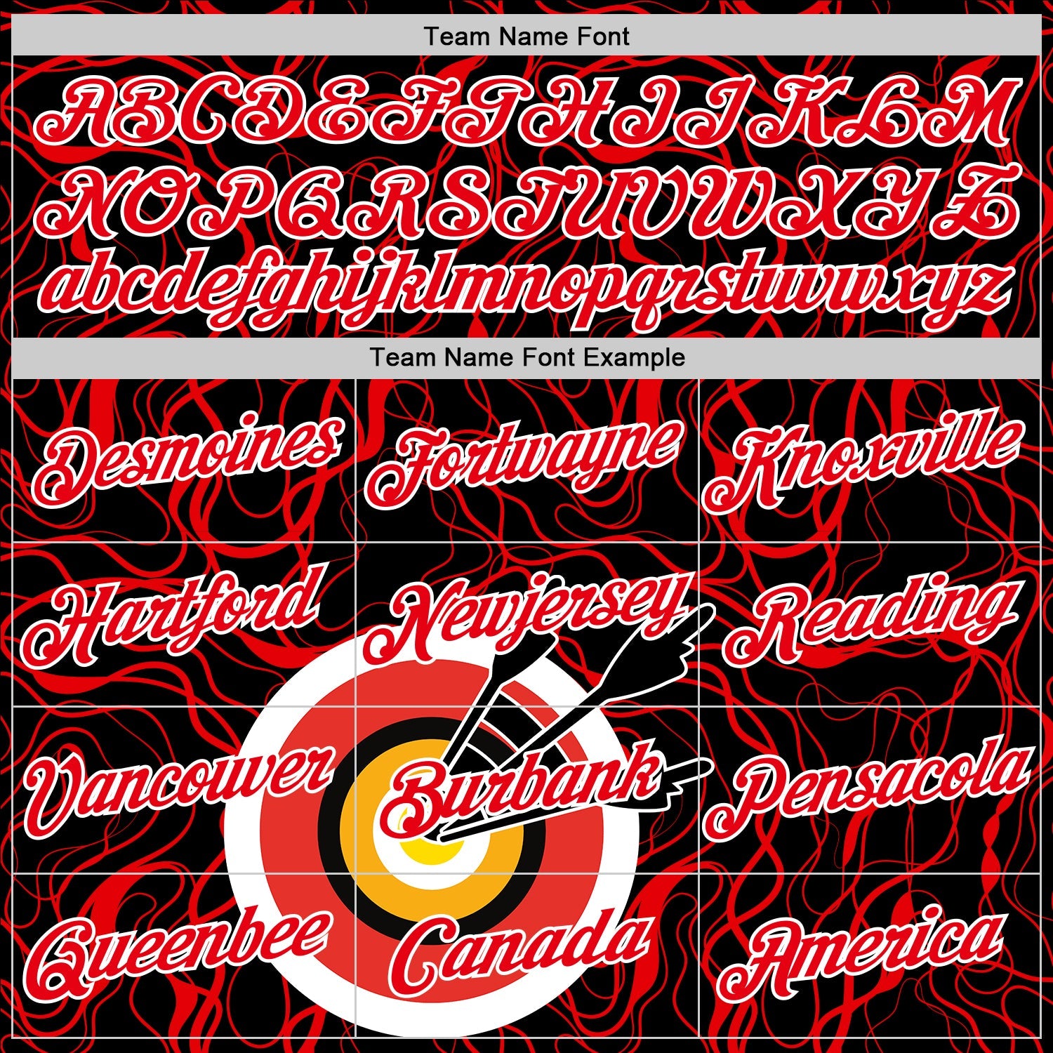 Custom Black Fire Red-White 3D Pattern Design Arrow Archery Bow Target Performance T-Shirt view 3