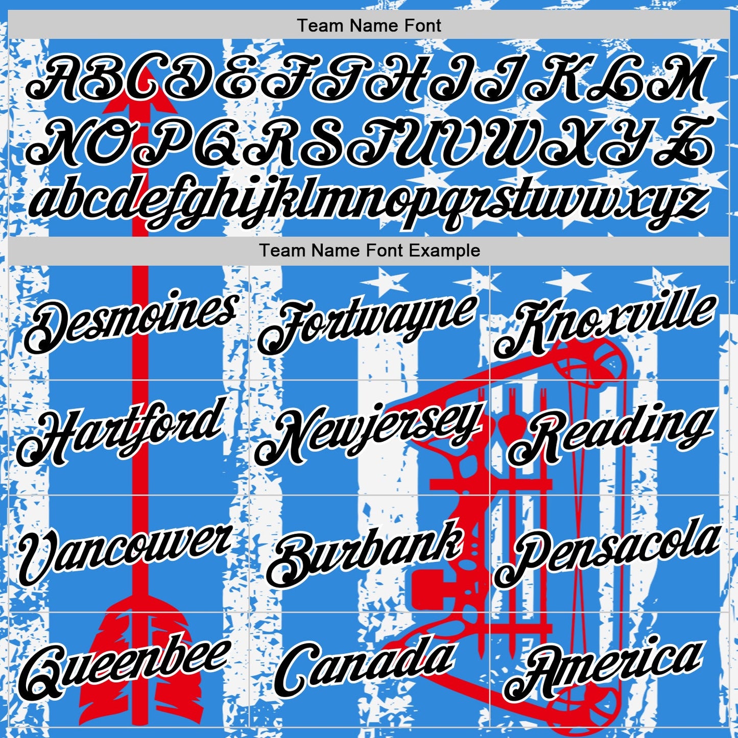 Custom Powder Blue Black Fire Red-White 3D Pattern Design Arrow Archery Bow Target American Flag Performance T-Shirt view 3