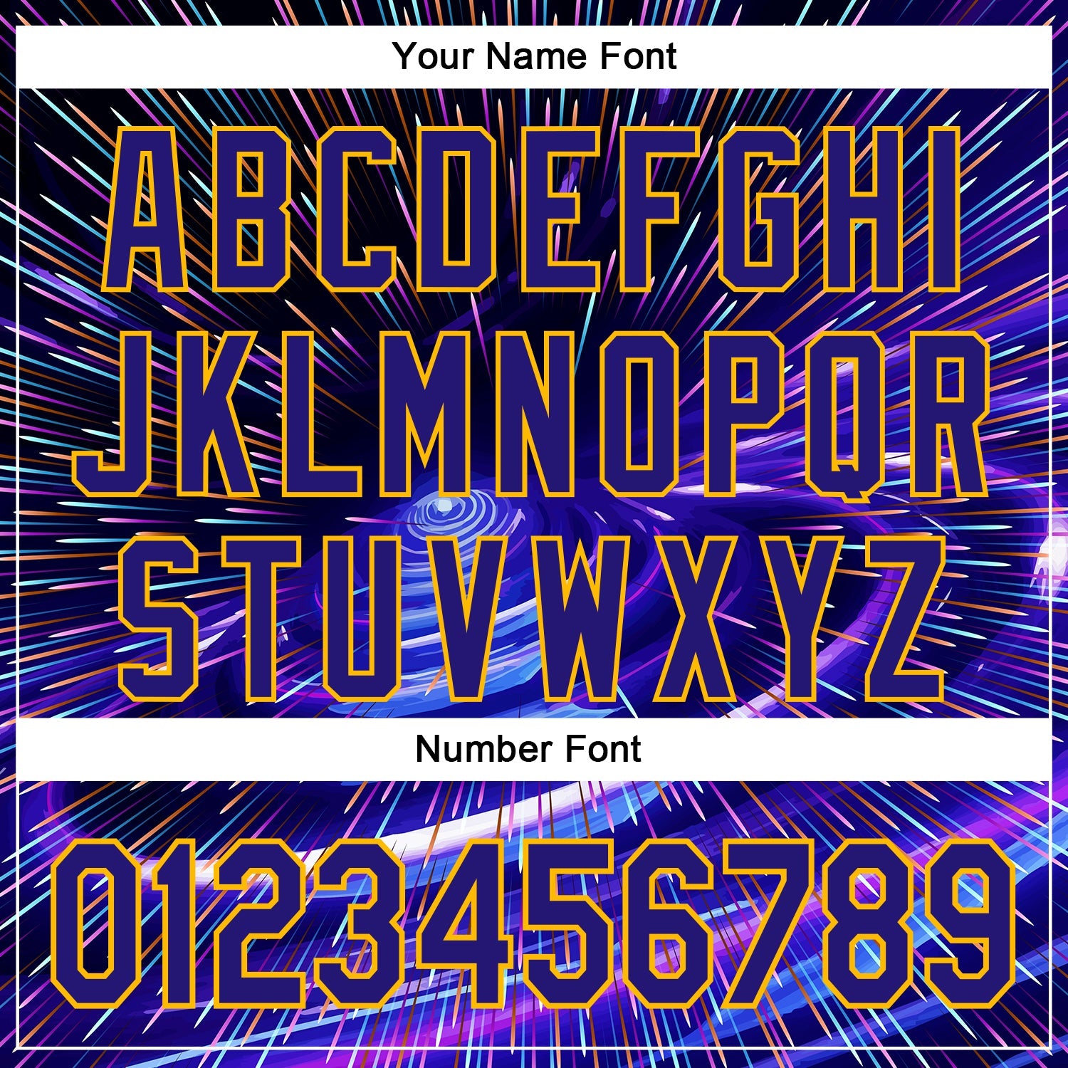 Custom Blue Dark Purple-Gold 3D Pattern Design Outer Space Time Travel Authentic Baseball Jersey view 5