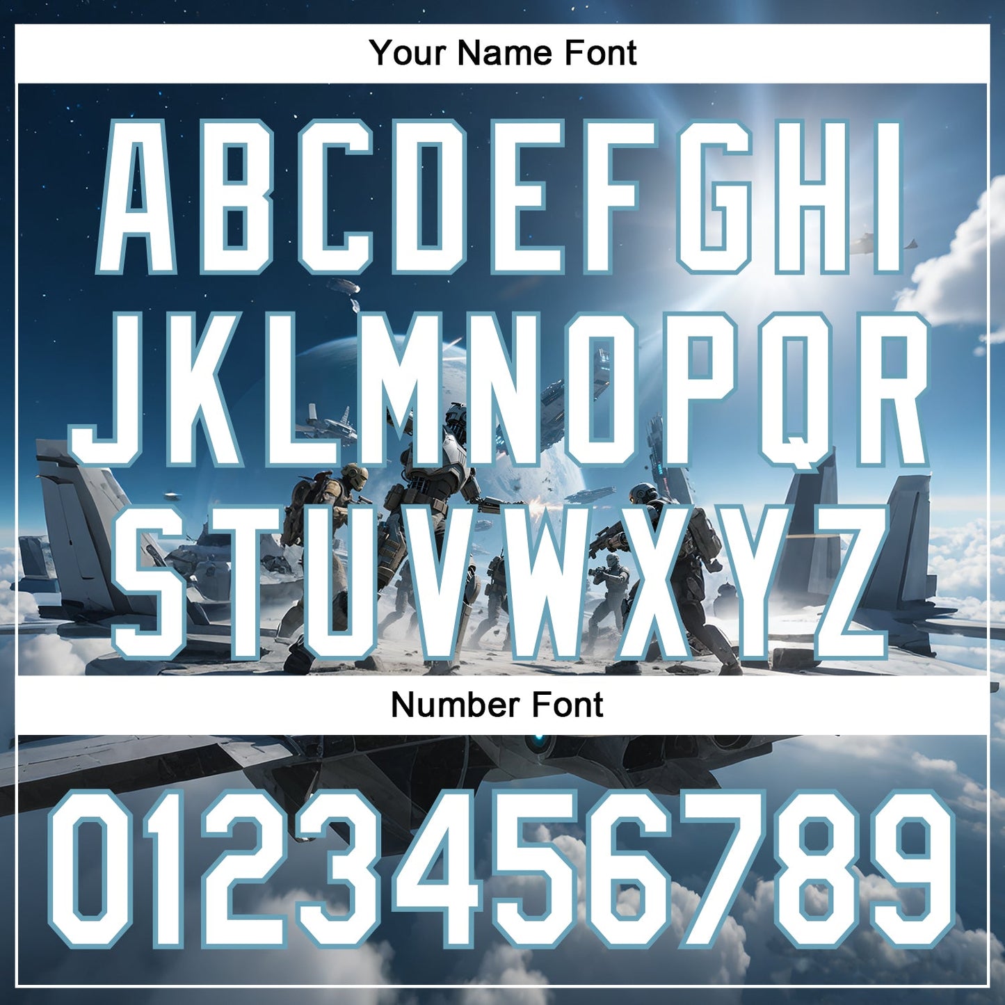 Custom Blue White-Shadow Blue 3D Pattern Design Outer Space Light Swords Authentic Baseball Jersey view 5