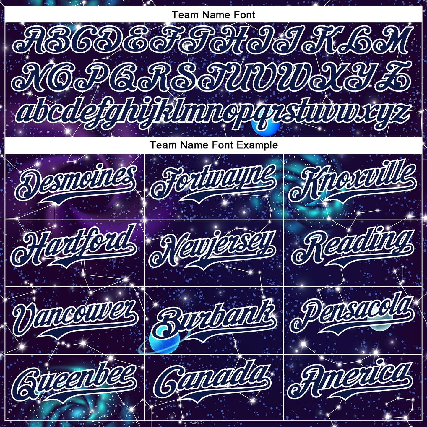 Custom Dark Purple Navy-White 3D Pattern Design Outer Space Galaxy Solar Authentic Baseball Jersey view 4