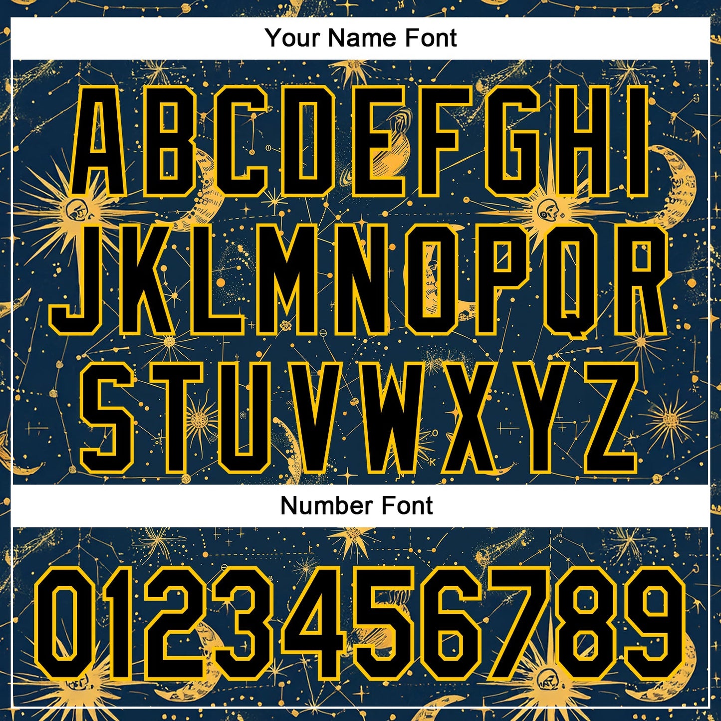 Custom Blue Black-Yellow 3D Pattern Design Outer Space Galaxy Solar Authentic Baseball Jersey view 5