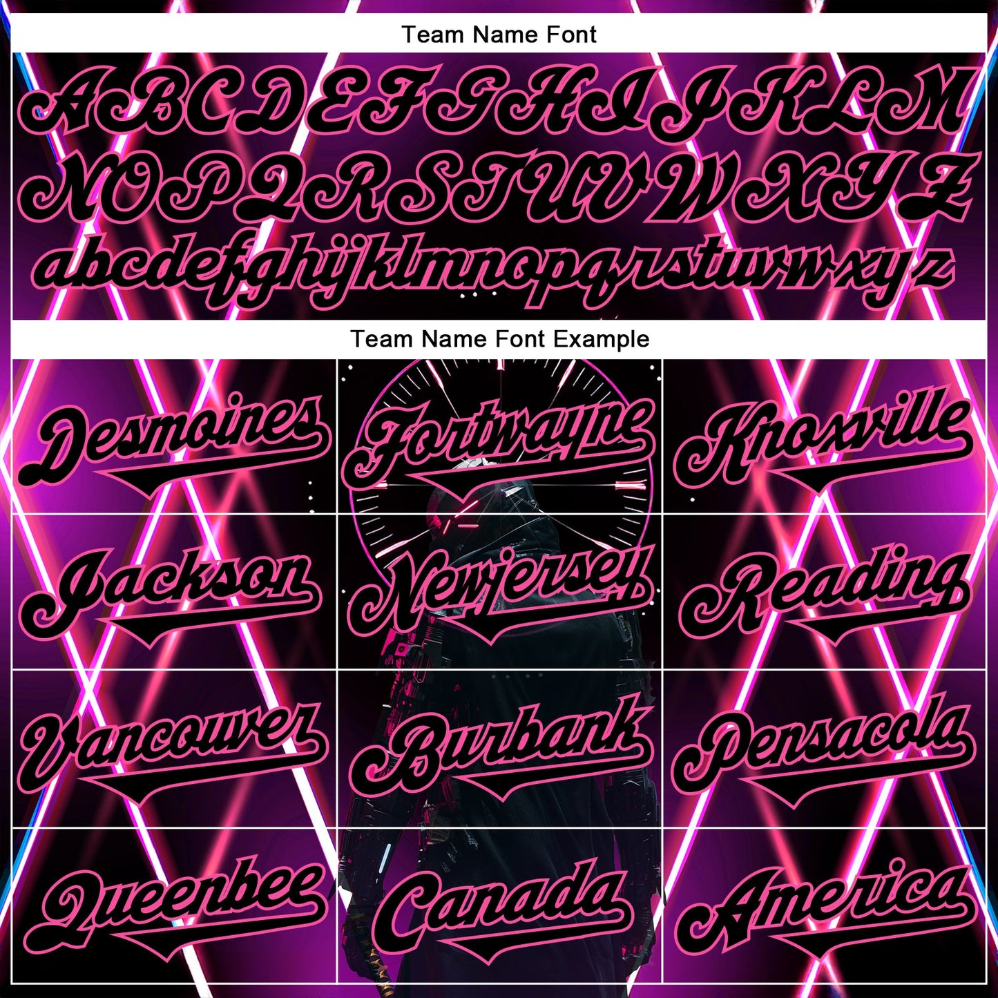 Custom Blue Black-Pink 3D Pattern Design Outer Space Light Swords Authentic Baseball Jersey view 4
