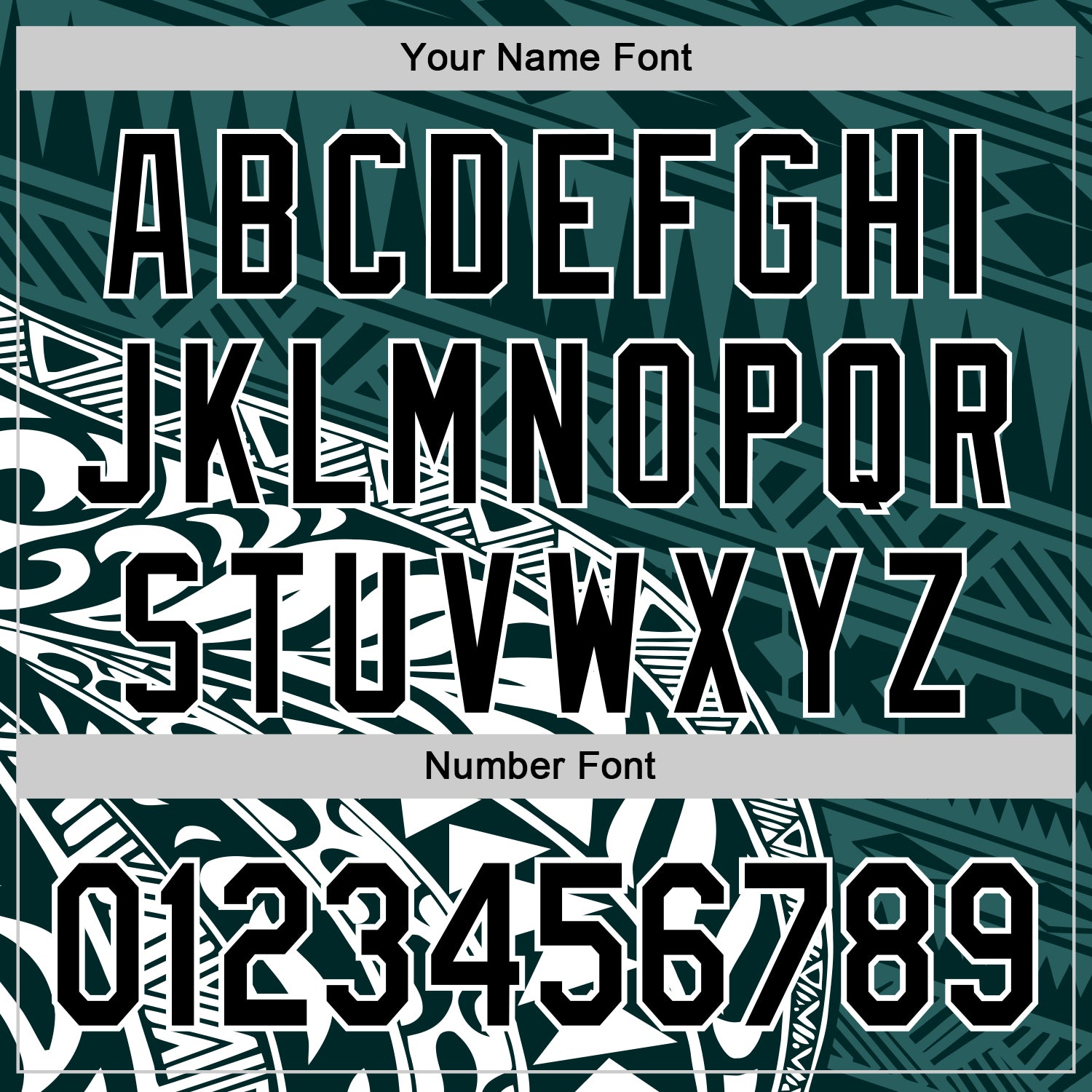 Custom Teal Black-White 3D Polynesian Style Islander Authentic Baseball Jersey view 5