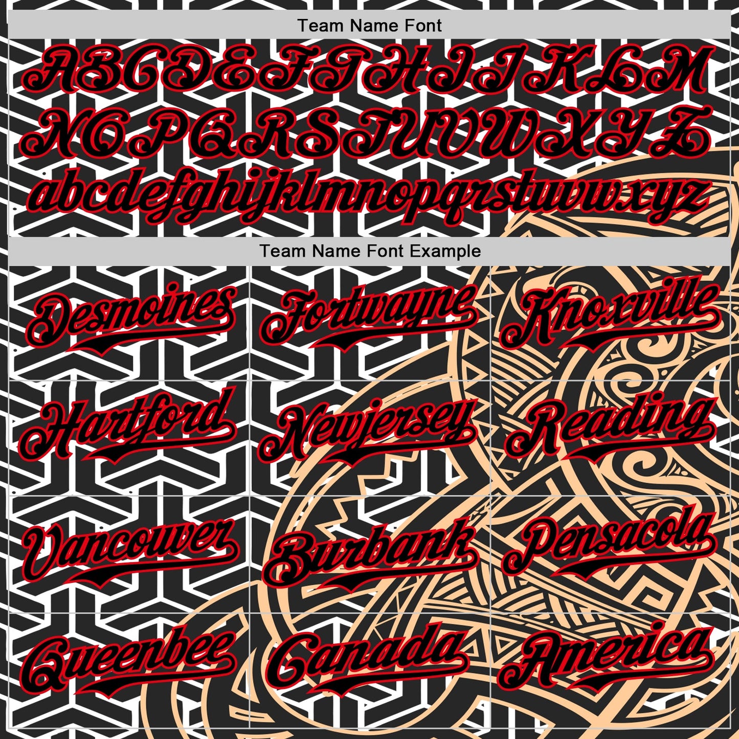 Custom White Black Old Gold-Fire Red 3D Polynesian Style Islander Authentic Baseball Jersey view 4