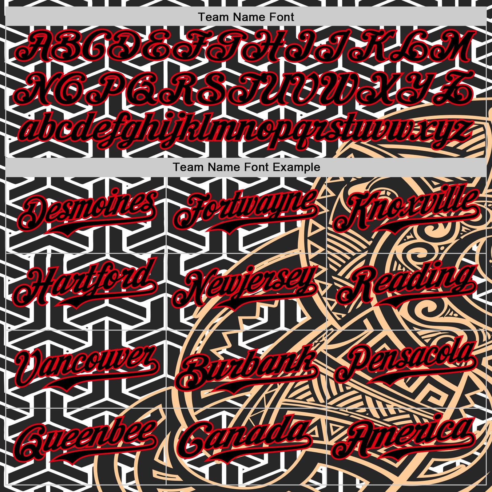 Custom White Black Old Gold-Fire Red 3D Polynesian Style Islander Authentic Baseball Jersey view 4