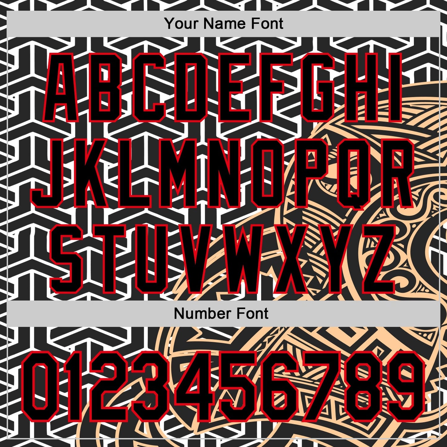 Custom White Black Old Gold-Fire Red 3D Polynesian Style Islander Authentic Baseball Jersey view 5