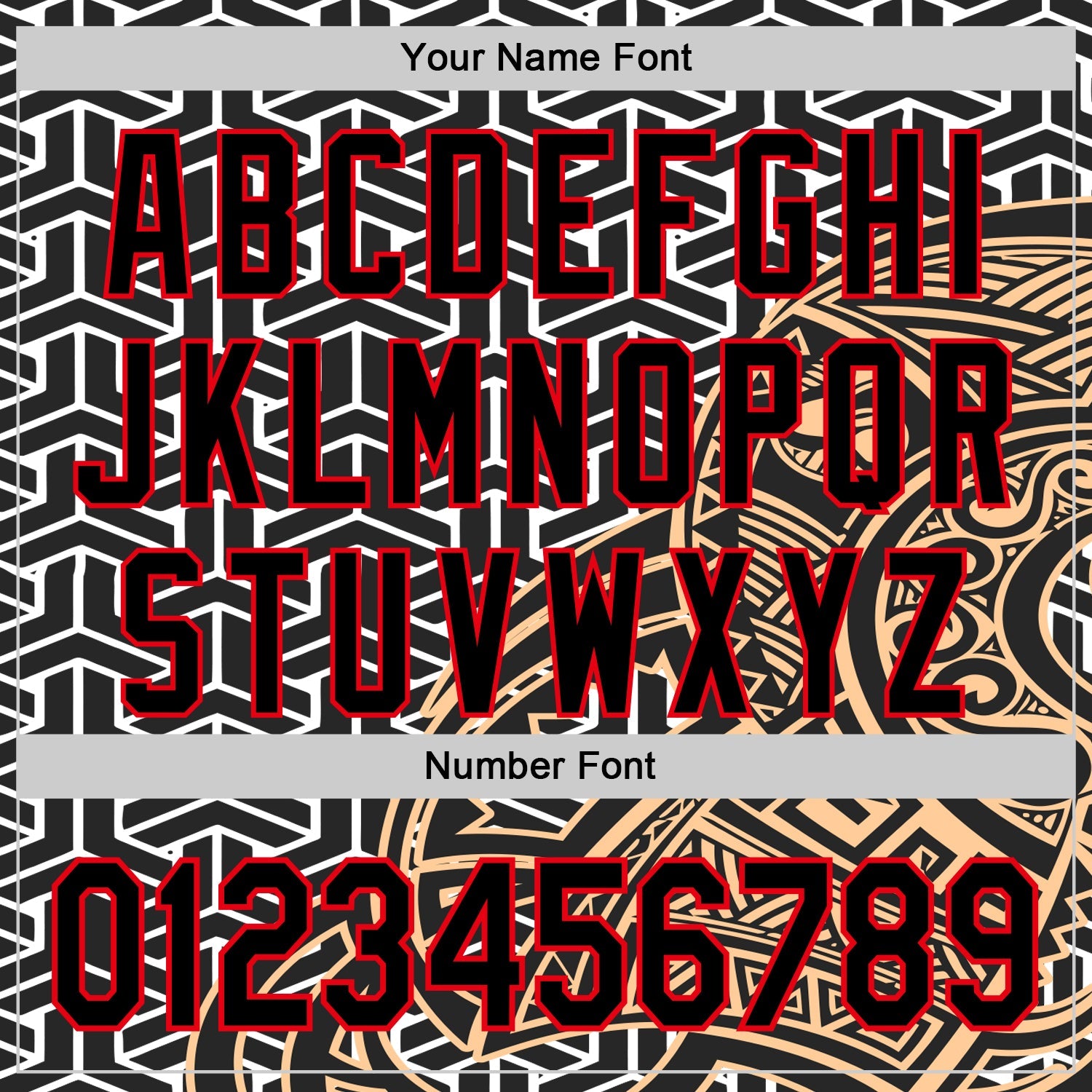 Custom White Black Old Gold-Fire Red 3D Polynesian Style Islander Authentic Baseball Jersey view 5