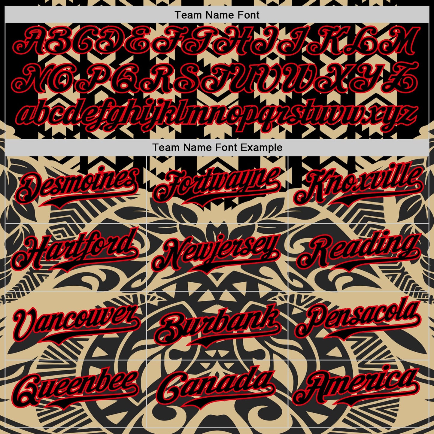 Custom Black Vegas Gold-Fire Red 3D Polynesian Style Islander Authentic Baseball Jersey view 4