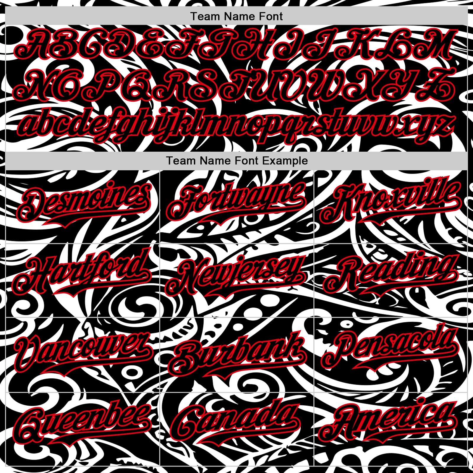 Custom Black White-Fire Red 3D Polynesian Style Islander Authentic Baseball Jersey view 4