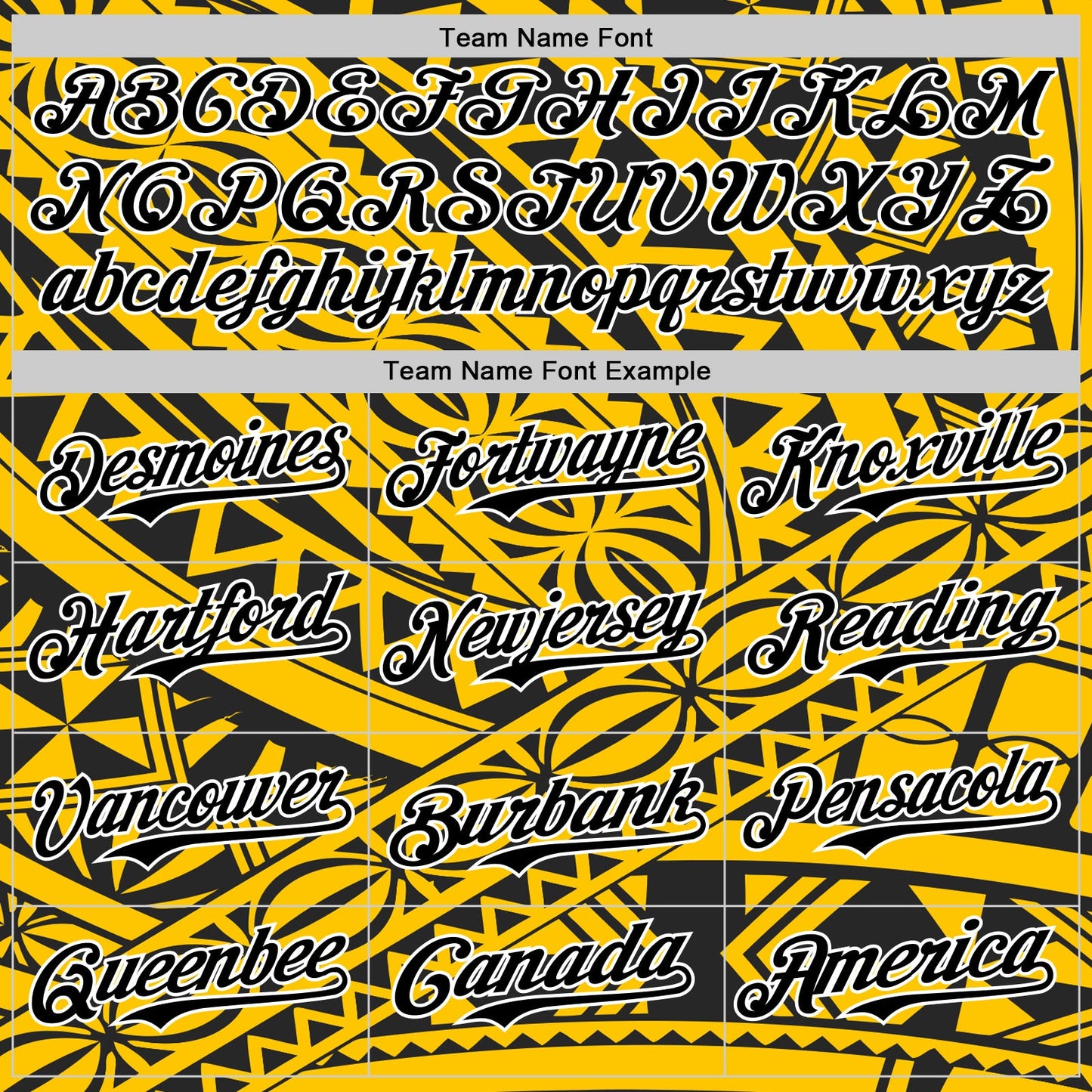 Custom Yellow Black-White 3D Polynesian Style Islander Authentic Baseball Jersey view 4