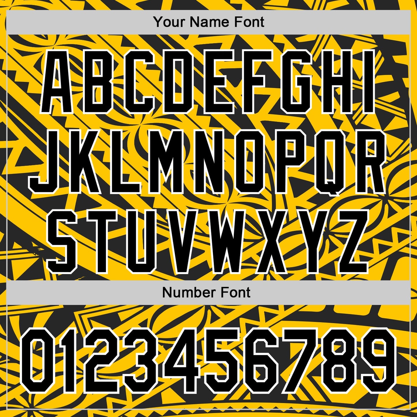 Custom Yellow Black-White 3D Polynesian Style Islander Authentic Baseball Jersey view 5