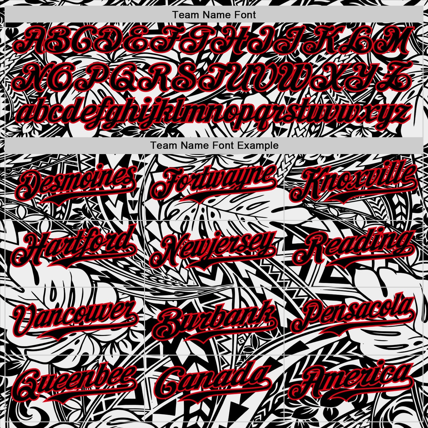 Custom Black White-Fire Red 3D Polynesian Style Islander Authentic Baseball Jersey view 4
