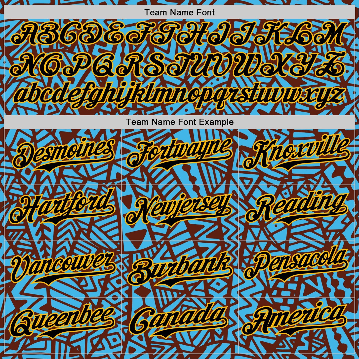 Custom Sky Blue Black Brown-Gold 3D Polynesian Style Islander Authentic Baseball Jersey view 4