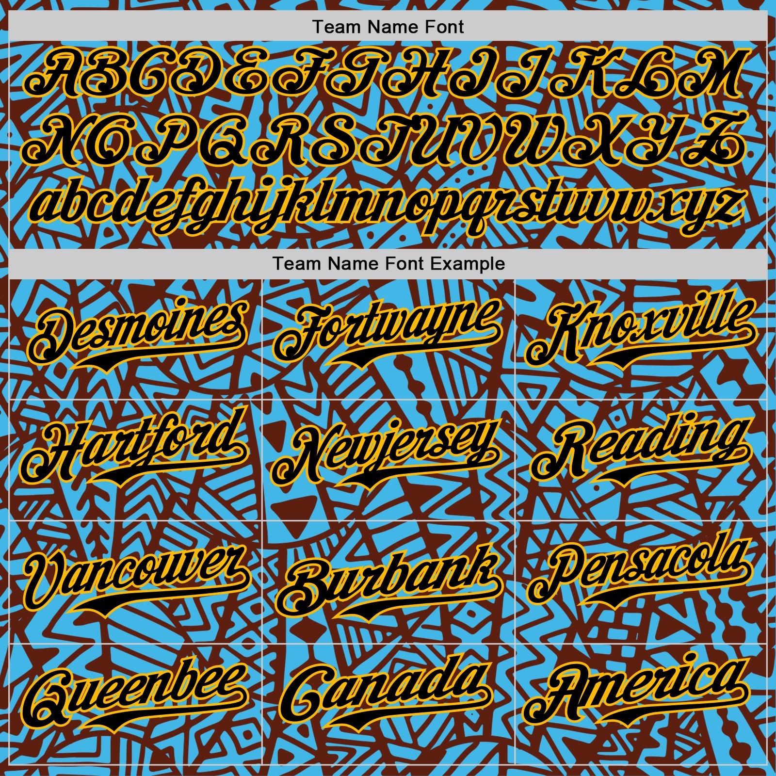 Custom Sky Blue Black Brown-Gold 3D Polynesian Style Islander Authentic Baseball Jersey view 4