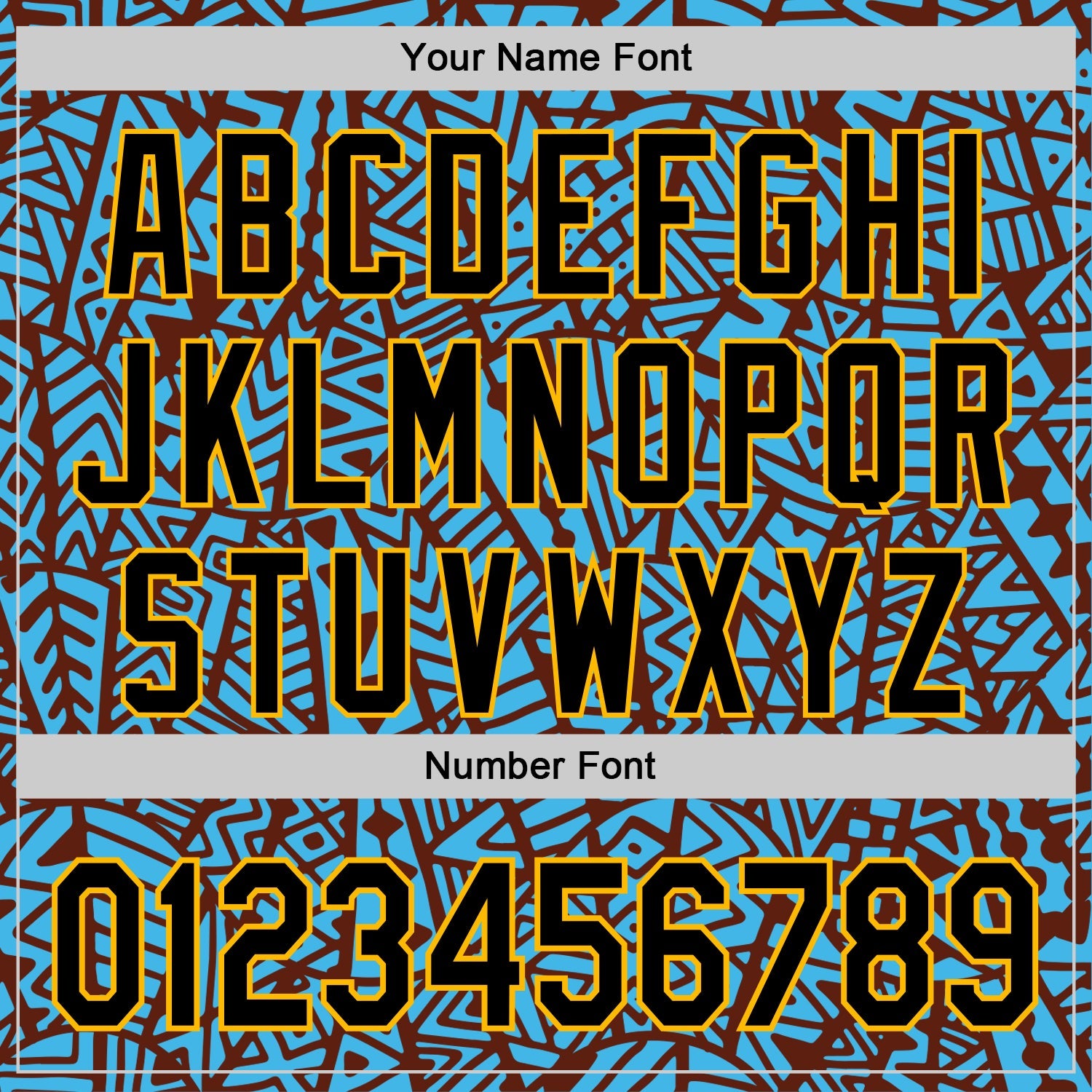 Custom Sky Blue Black Brown-Gold 3D Polynesian Style Islander Authentic Baseball Jersey view 5