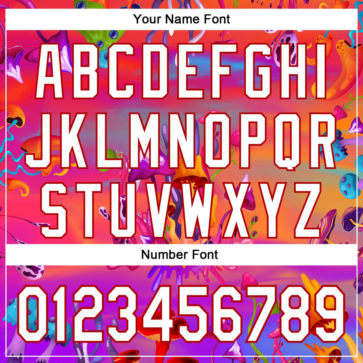 Custom Red White 3D Pattern Design Trippy Psychedelic Magic Mushrooms Authentic Baseball Jersey view 5
