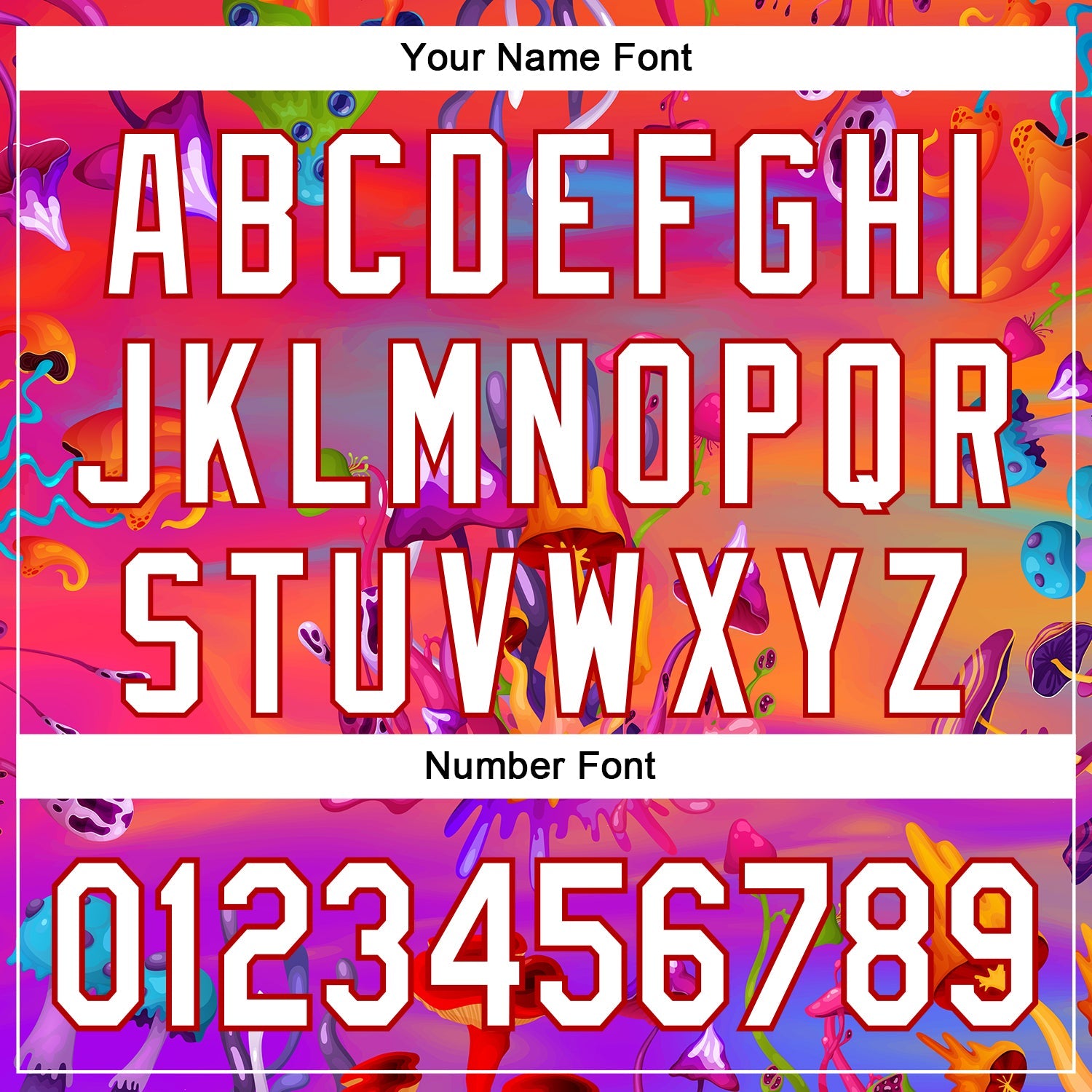 Custom Red White 3D Pattern Design Trippy Psychedelic Magic Mushrooms Authentic Baseball Jersey view 5