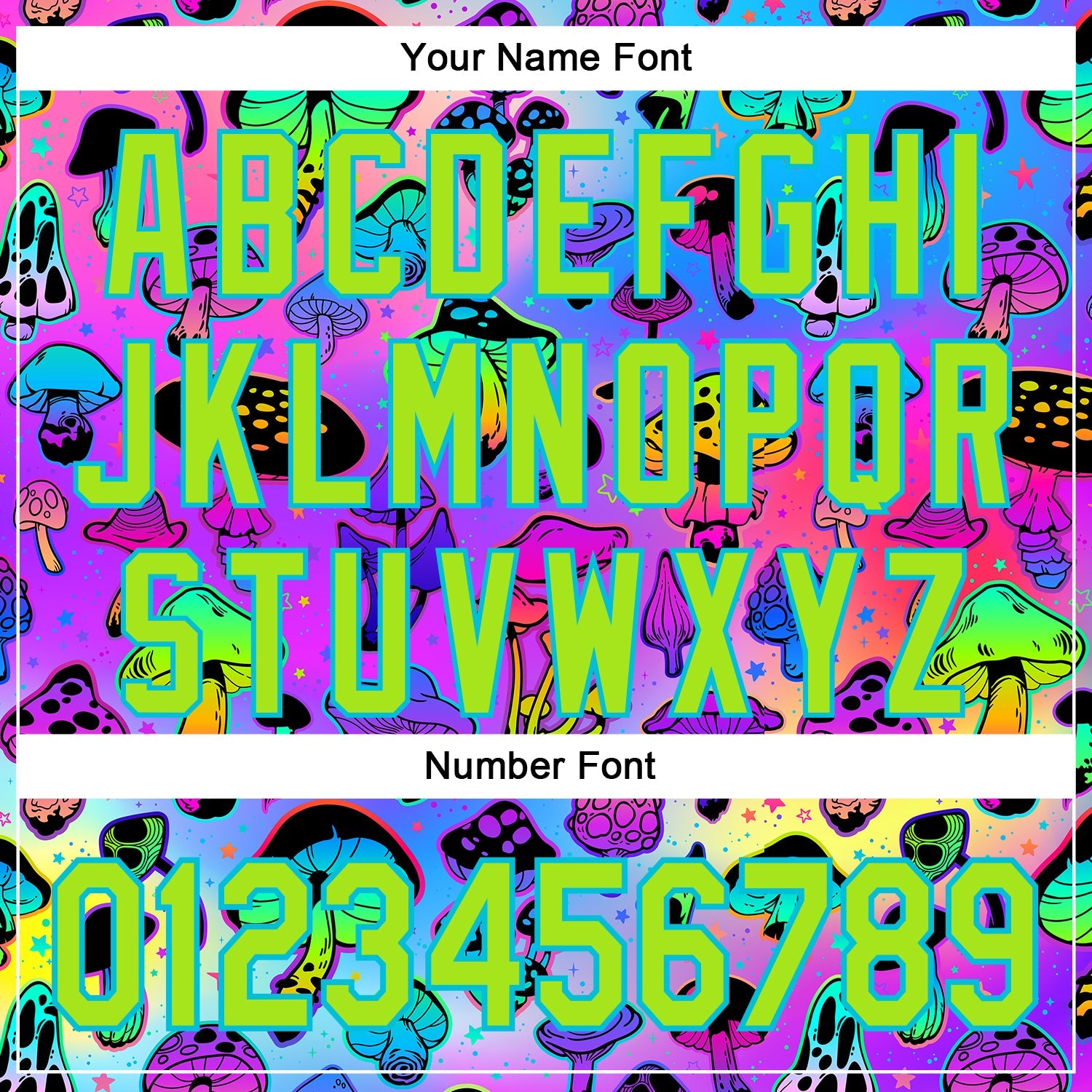 Custom Purple Neon Green-Lakes Blue 3D Pattern Design Trippy Psychedelic Magic Mushrooms Authentic Baseball Jersey view 5