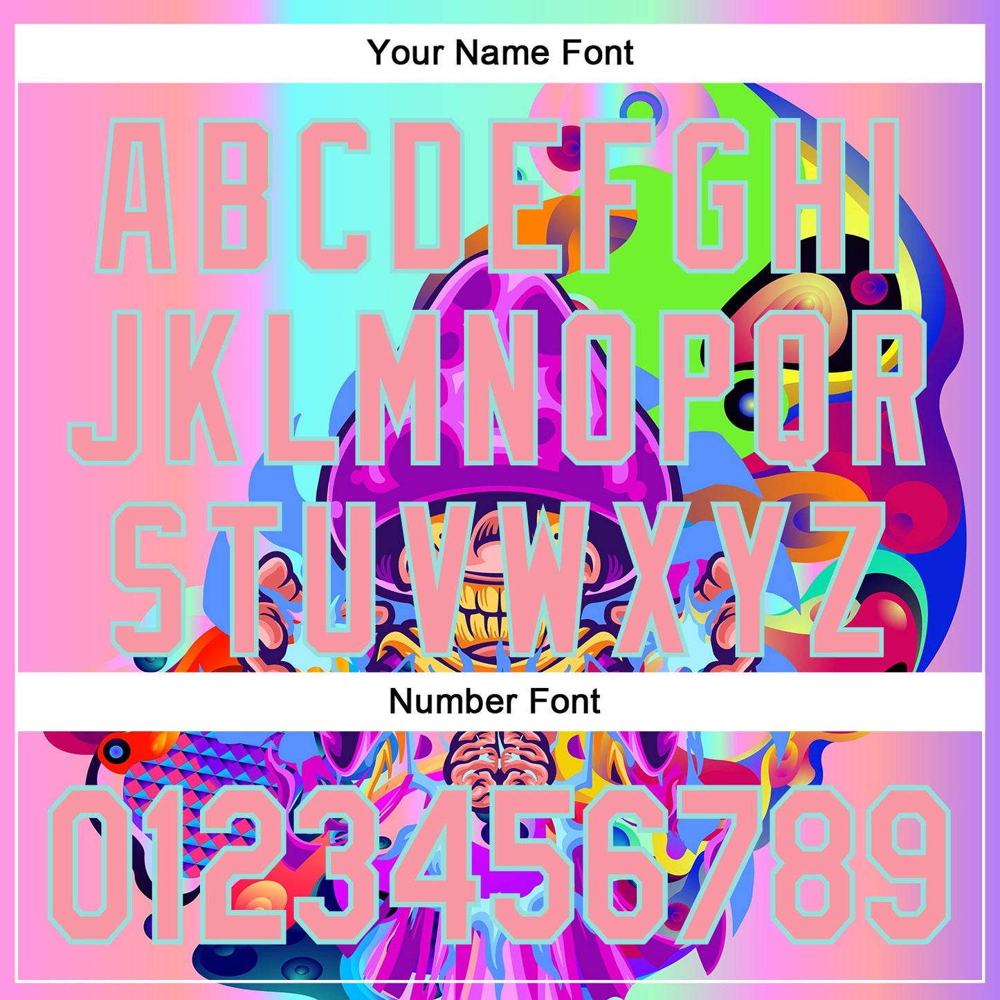 Custom Purple Medium Pink-Ice Blue 3D Pattern Design Trippy Magic Mushrooms Acid Authentic Baseball Jersey view 5