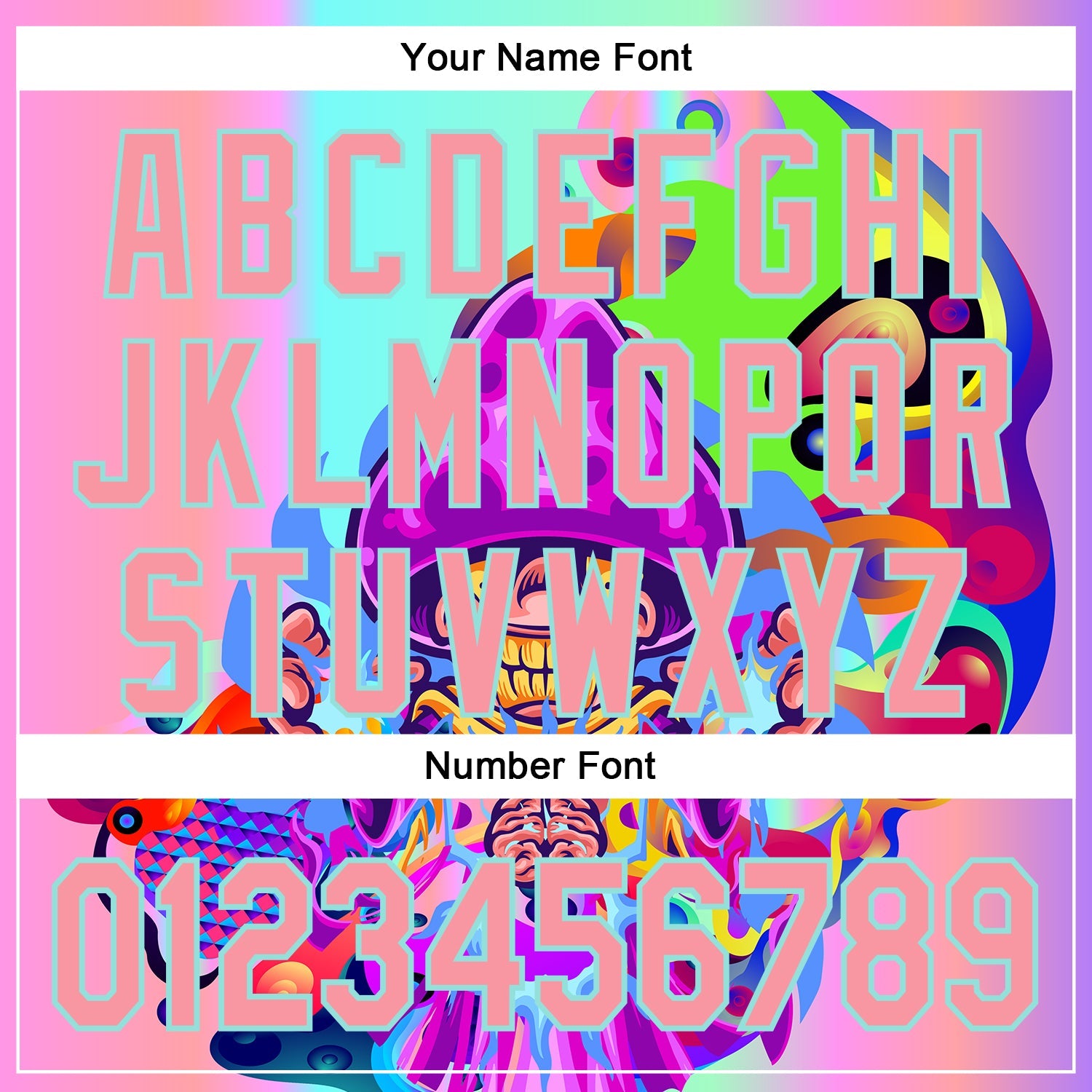 Custom Purple Medium Pink-Ice Blue 3D Pattern Design Trippy Magic Mushrooms Acid Authentic Baseball Jersey view 5