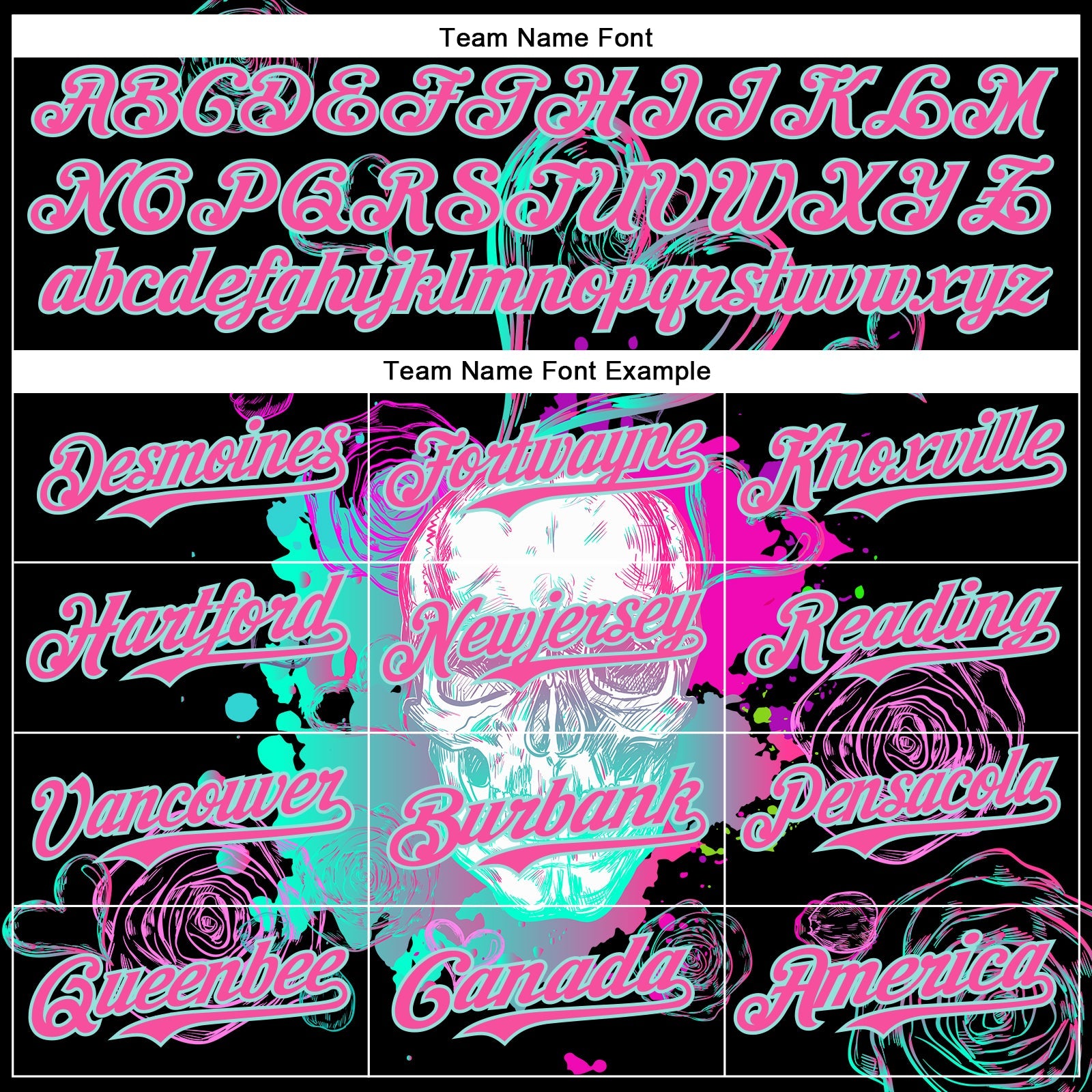 Custom Black Pink-Ice Blue 3D Pattern Design Trippy Magic Mushrooms Skull Authentic Baseball Jersey view 4