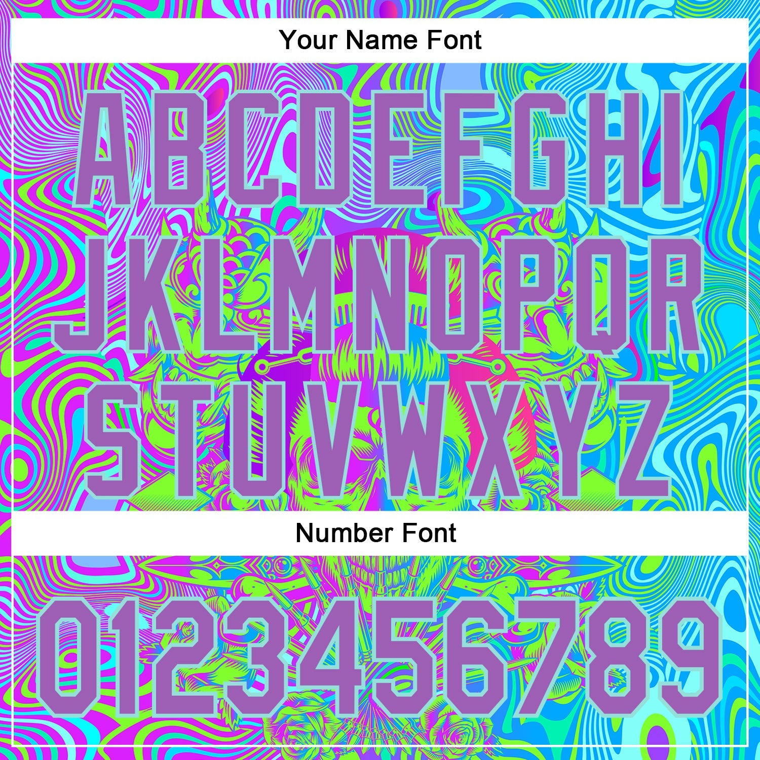 Custom Blue Medium Purple-Ice Blue 3D Pattern Design Trippy Magic Mushrooms Skull Authentic Baseball Jersey view 5