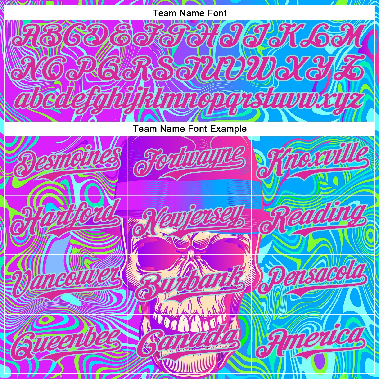 Custom Blue Deep Pink-Ice Blue 3D Pattern Design Trippy Magic Mushrooms Skull Authentic Baseball Jersey view 4