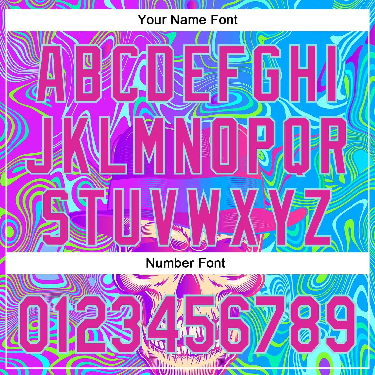 Custom Blue Deep Pink-Ice Blue 3D Pattern Design Trippy Magic Mushrooms Skull Authentic Baseball Jersey view 5