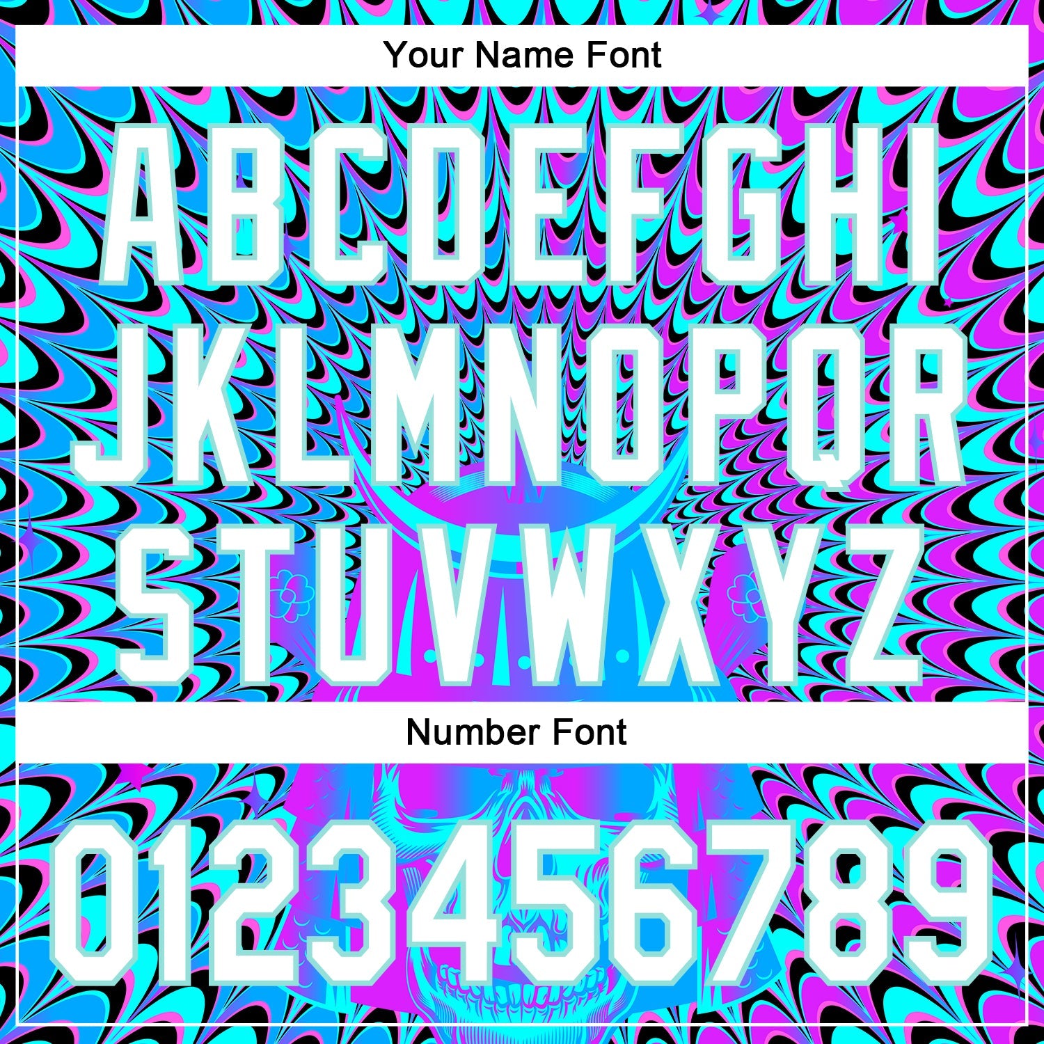 Custom Purple White-Ice Blue 3D Pattern Design Trippy Magic Mushrooms Skull Authentic Baseball Jersey view 5