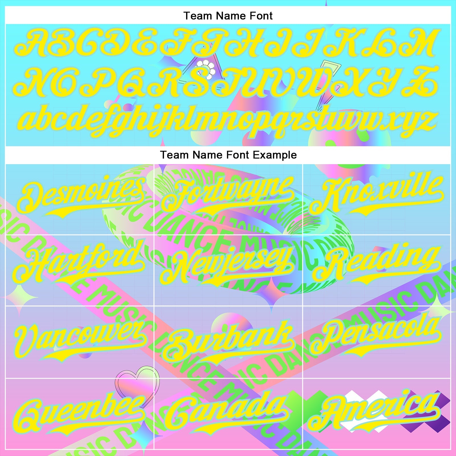 Custom Blue Light Yellow-Ice Blue 3D Pattern Design Trippy Dance Music Acid Authentic Baseball Jersey view 4